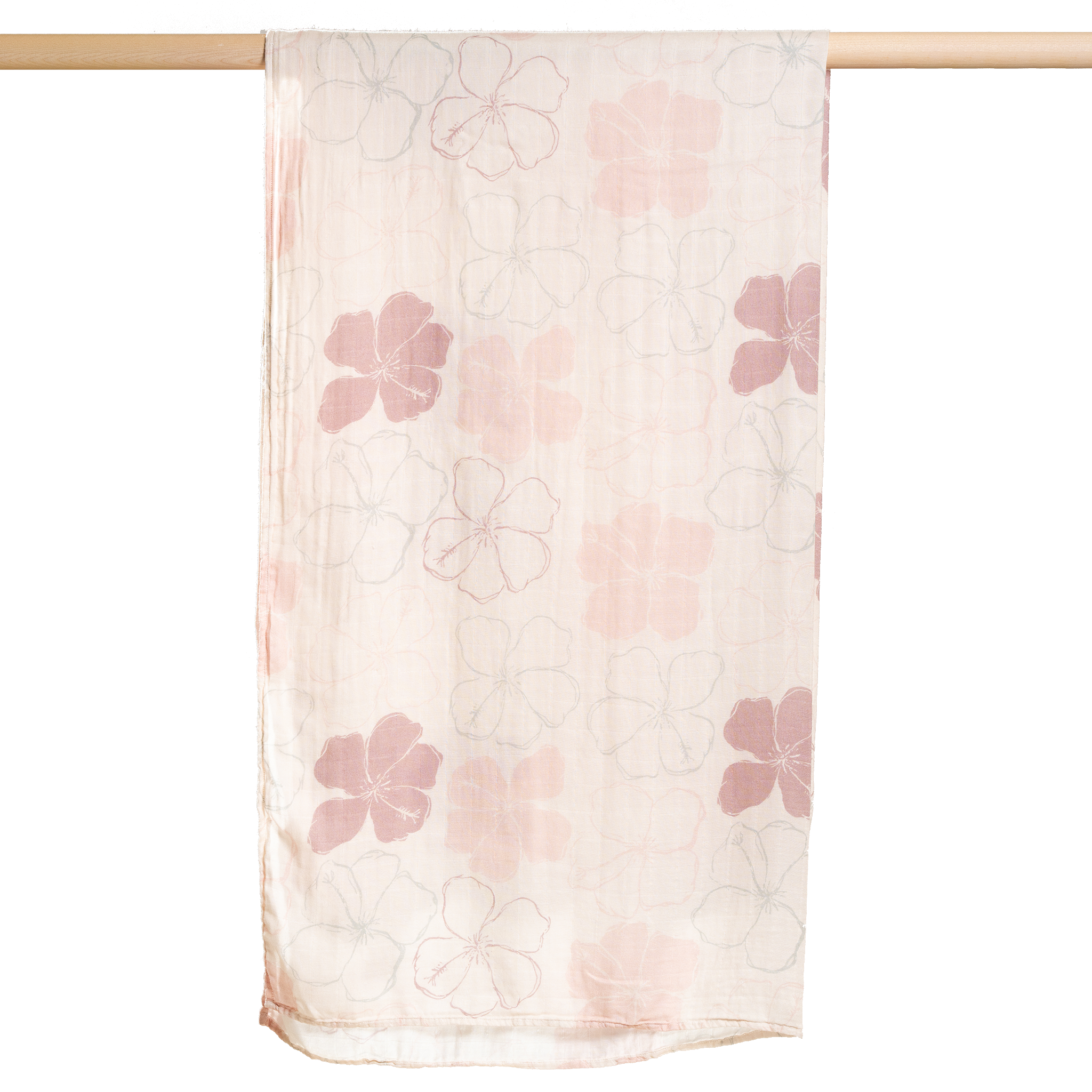 Cream Kokio Hibiscus Bamboo Muslin Pareo