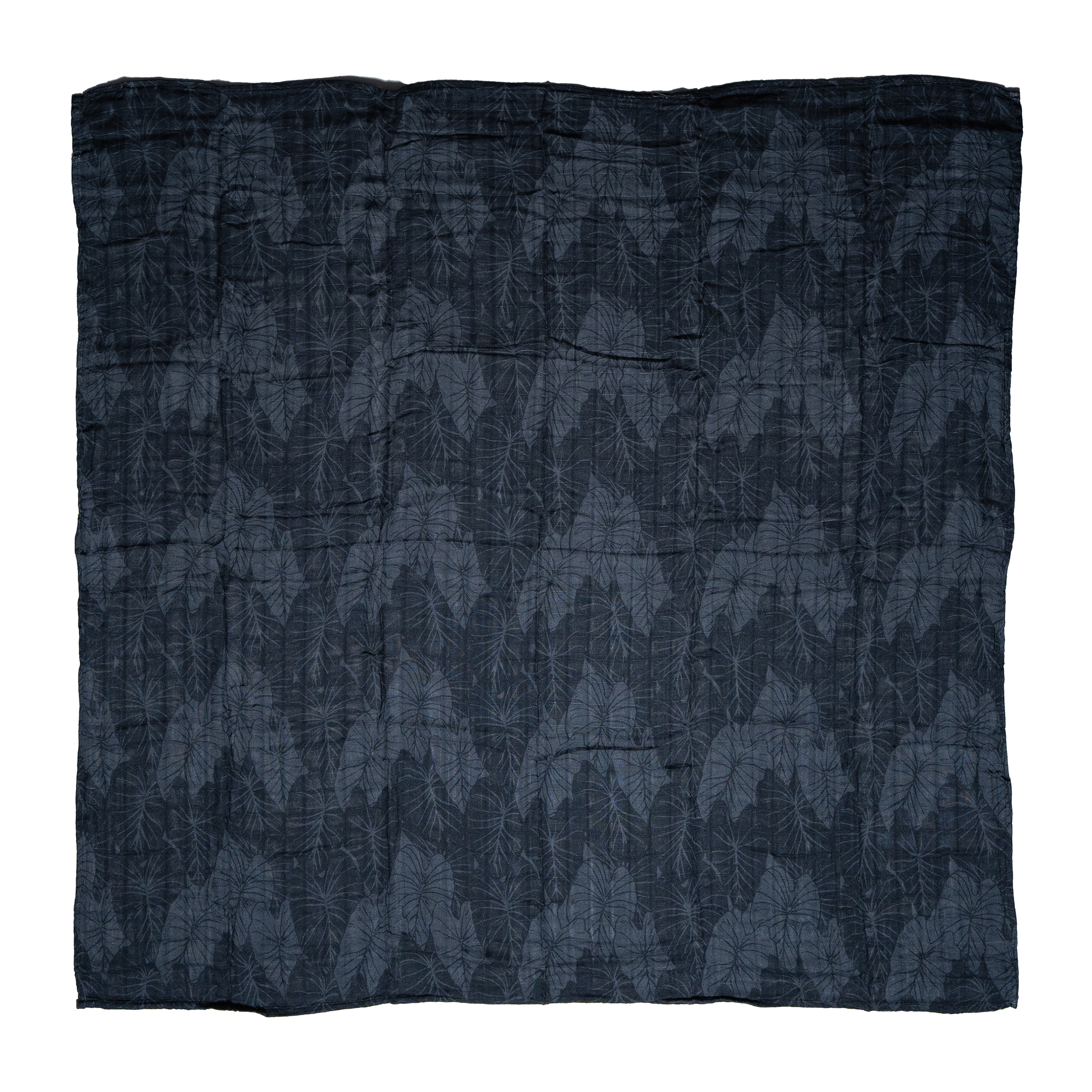 Black Loʻi Kalo Bamboo Muslin Kapa Moe (Swaddle Blanket)