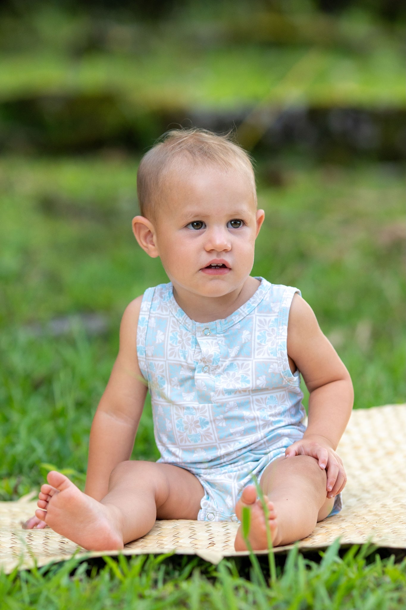 Blue Kuiki Bamboo Tank Romper