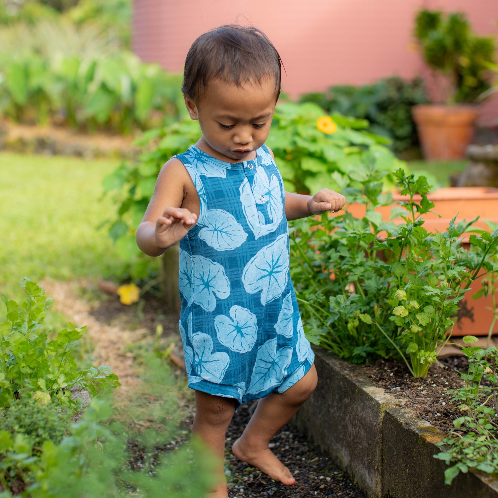 Blue Palaka Kalo Tank Bamboo Tank Romper