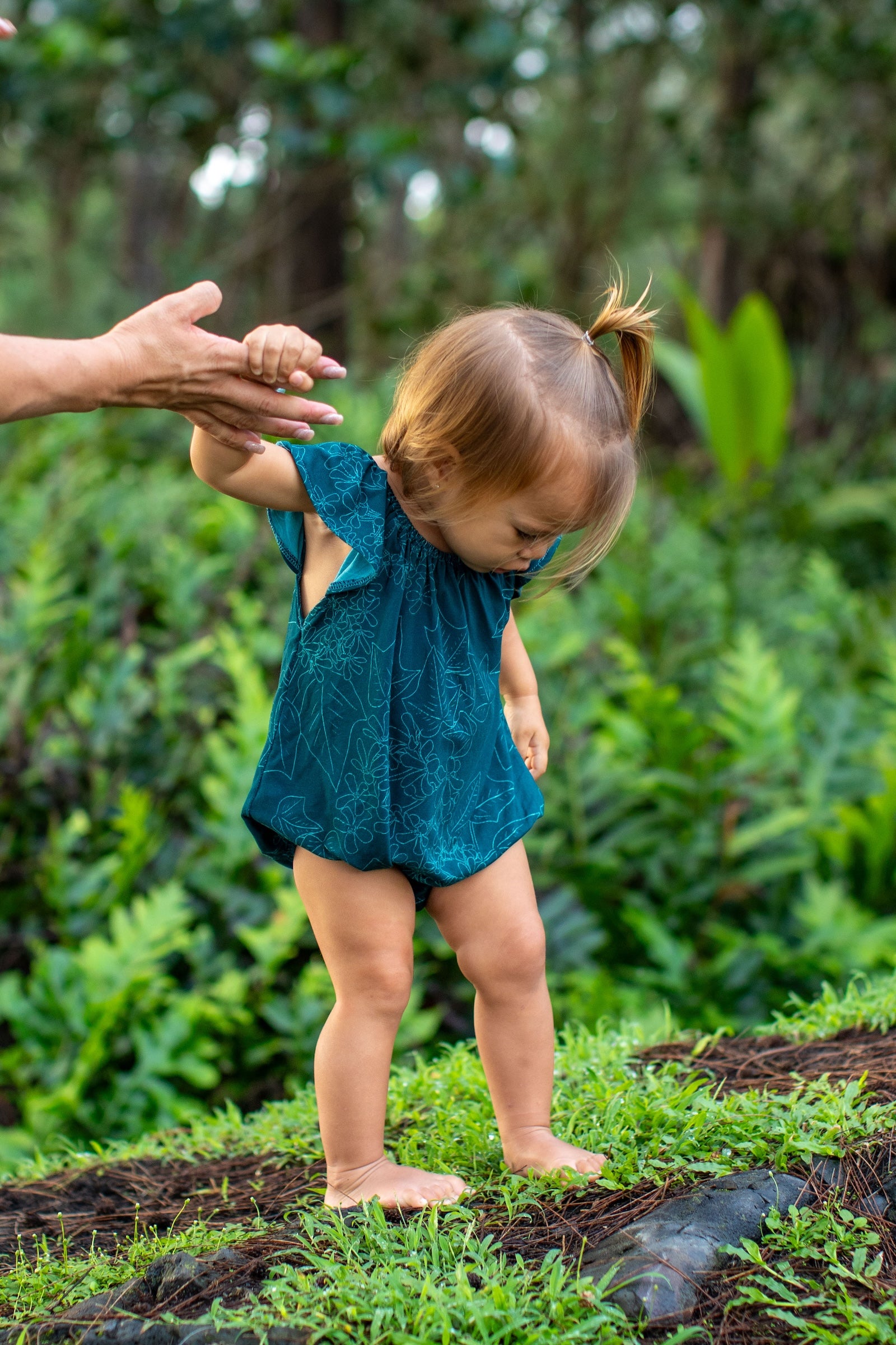 Blue Pua Kukui Flutter Romper