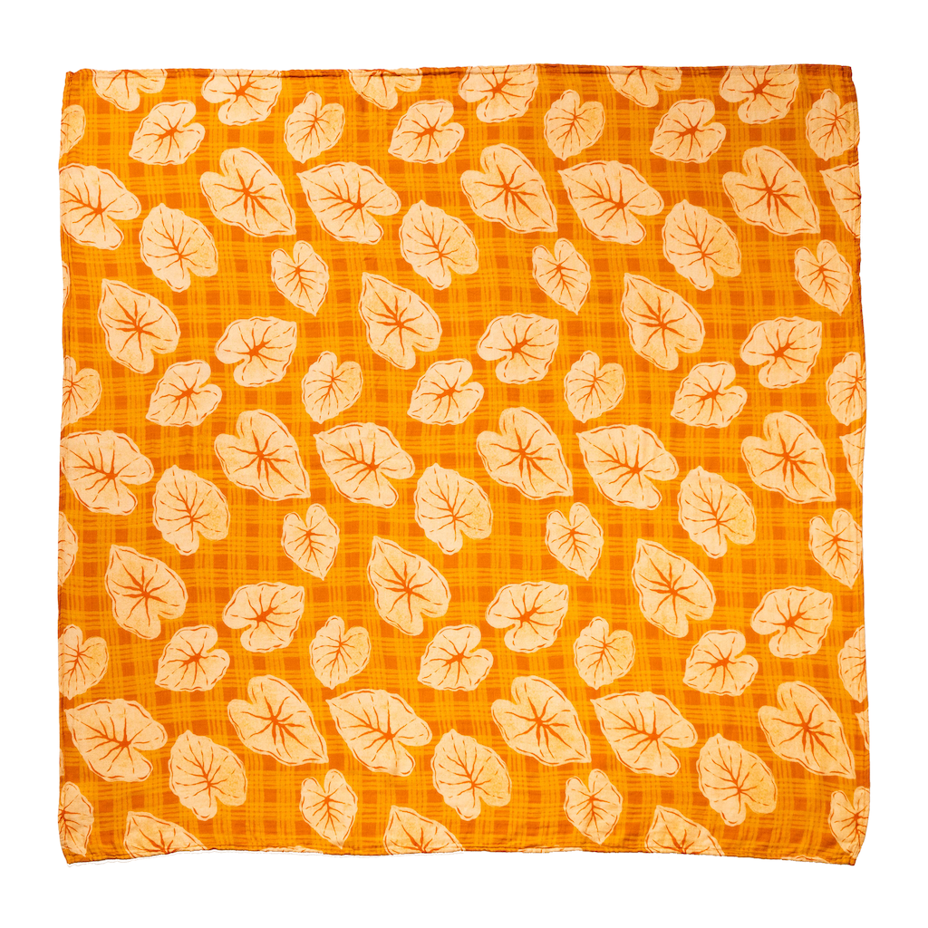 Orange Palaka Kapa Moe - Hawaiian Bamboo Swaddle