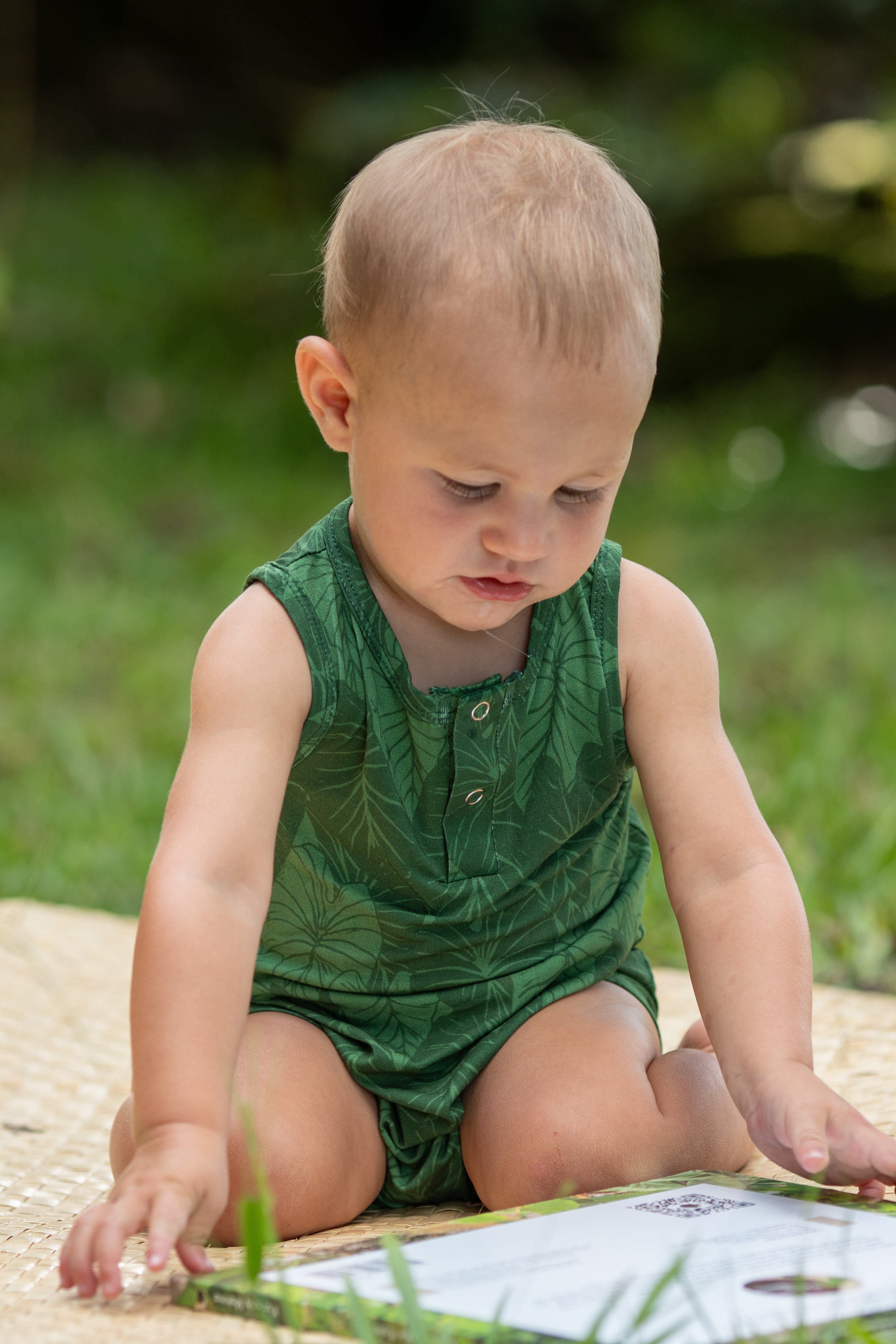 Green Loʻi Kalo Bamboo Tank Romper