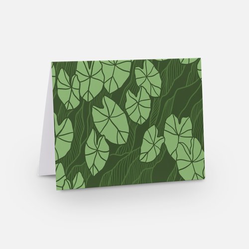 Green Mauka Kalo Notecard