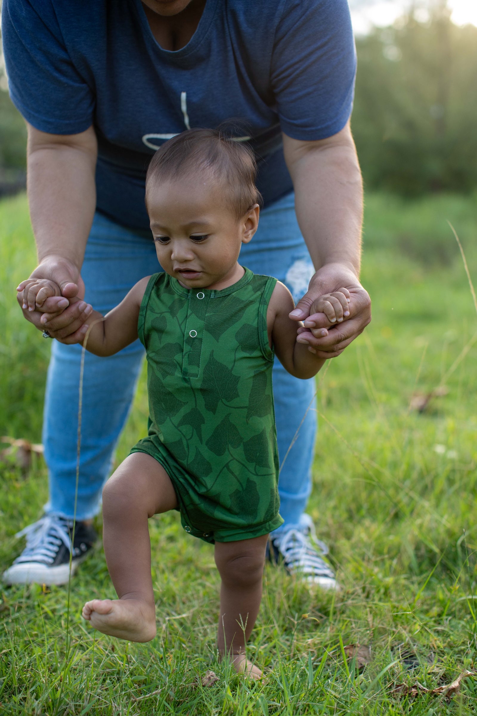 Green Peʻahi Tank Bamboo Tank Romper