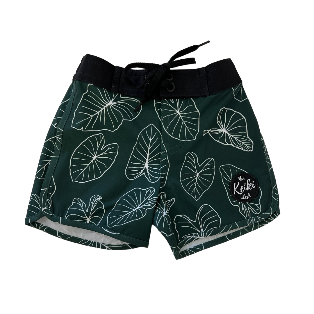 signature green kalo eco-friendly boardshort front