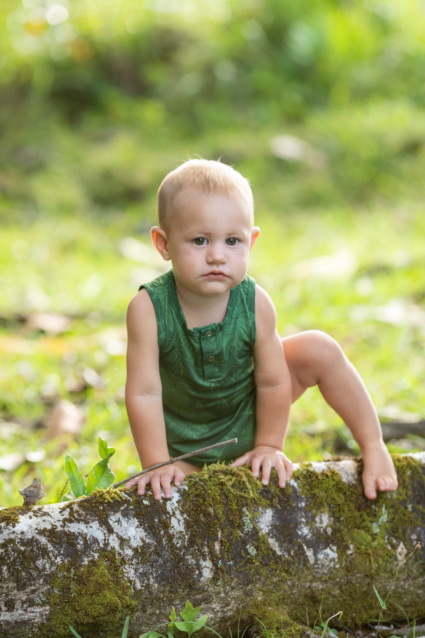 Green Loʻi Kalo Bamboo Tank Romper