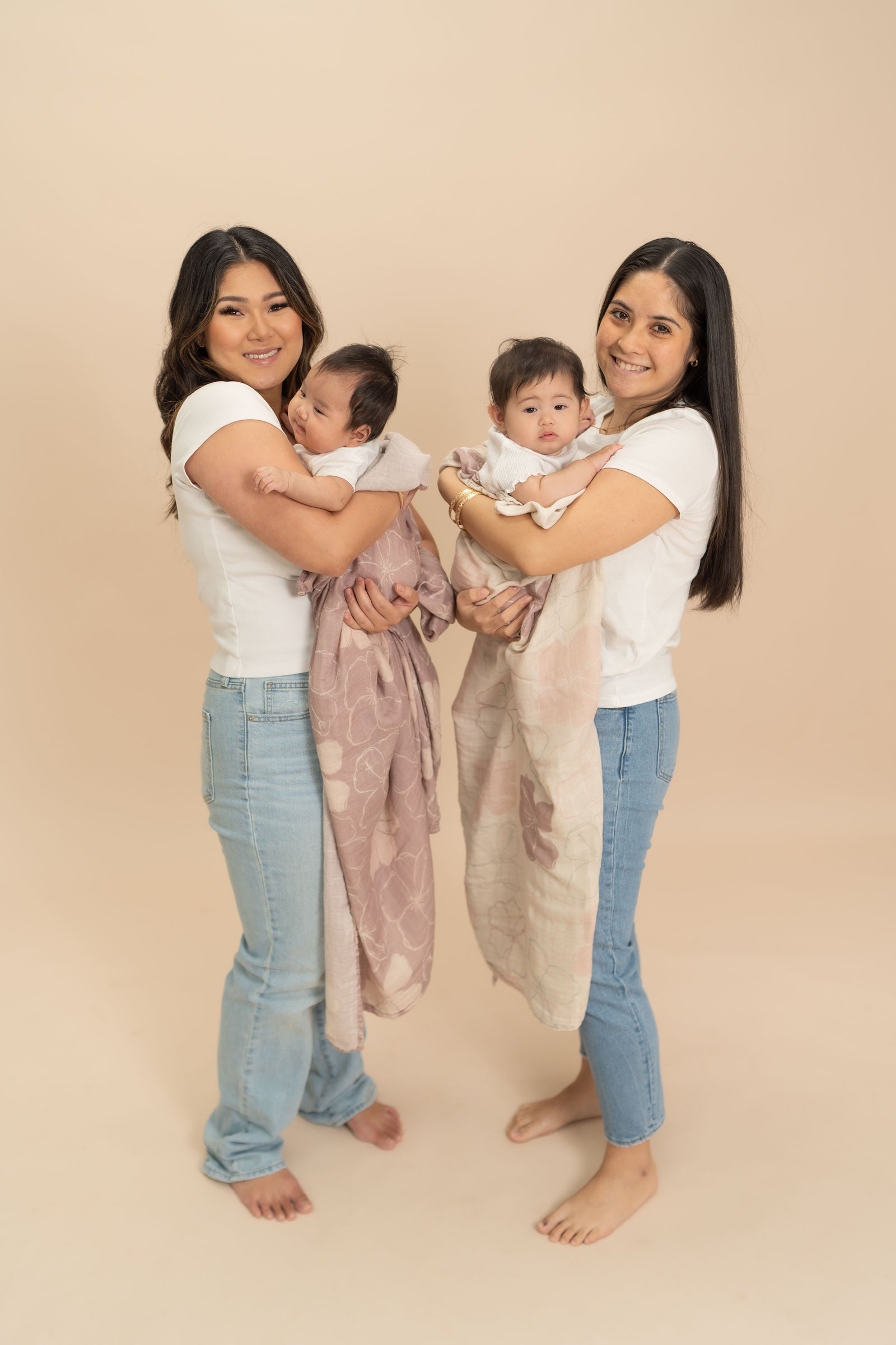 Purple Kokiʻo Hibiscus Bamboo Muslin Kapa Moe (Swaddle Blanket)