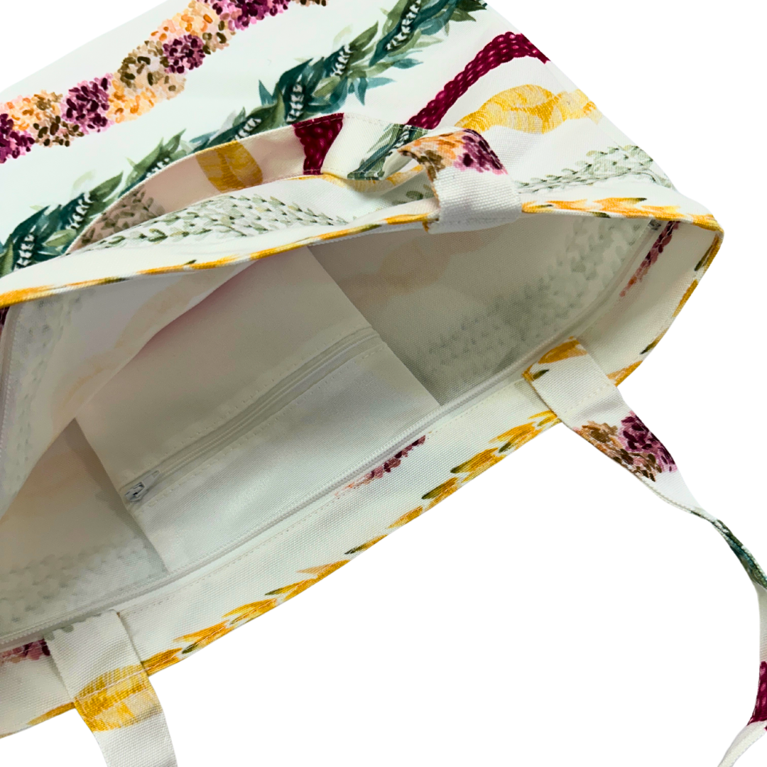 Lei Poinaole Canvas Zipper Tote Bag