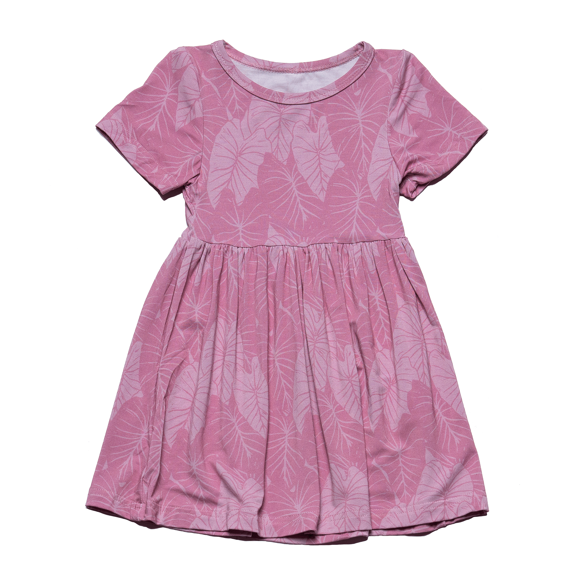 Pink Loʻi Kalo Bamboo Kaliko Dress