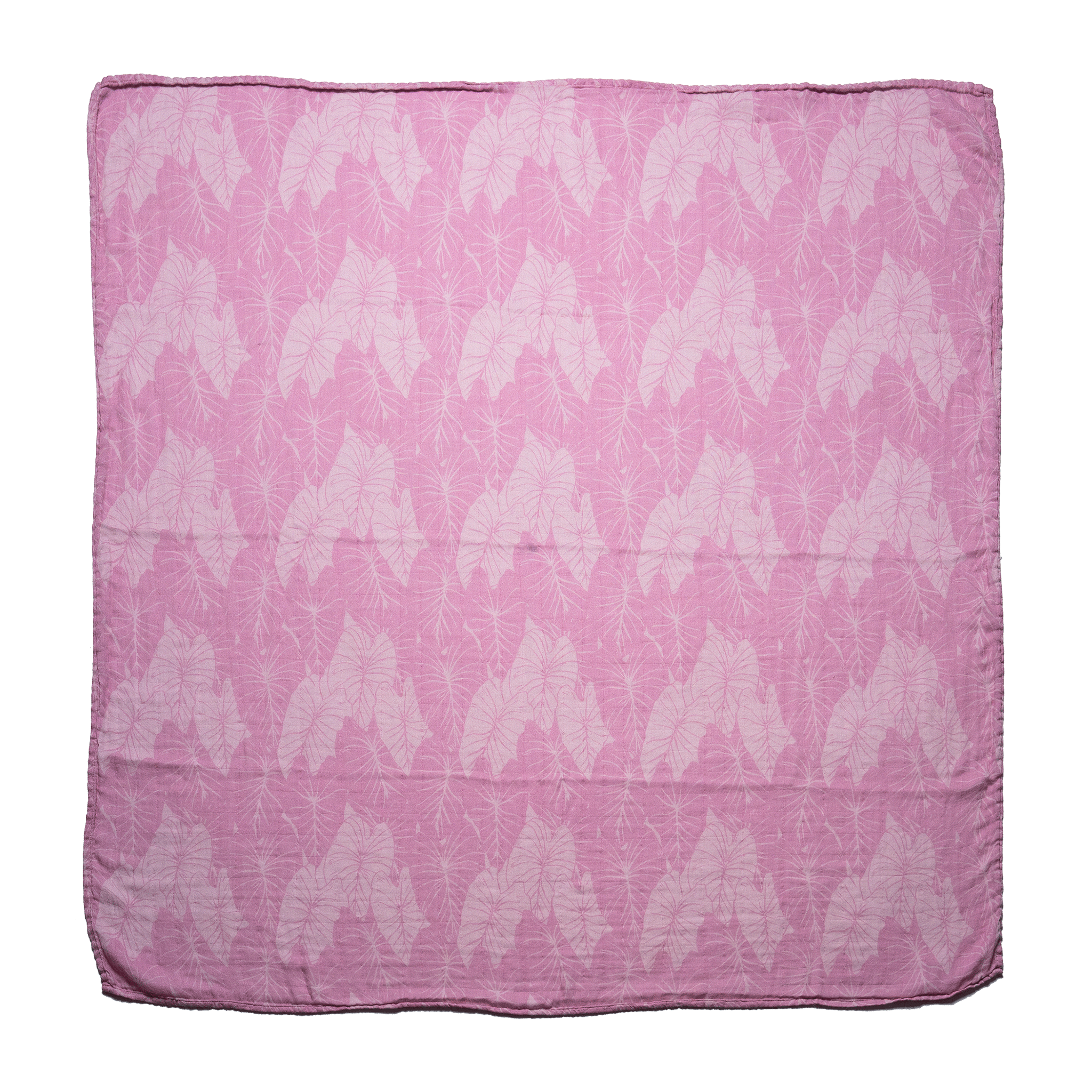 Pink Loʻi Kalo Bamboo Muslin Kapa Moe (Swaddle Blanket)