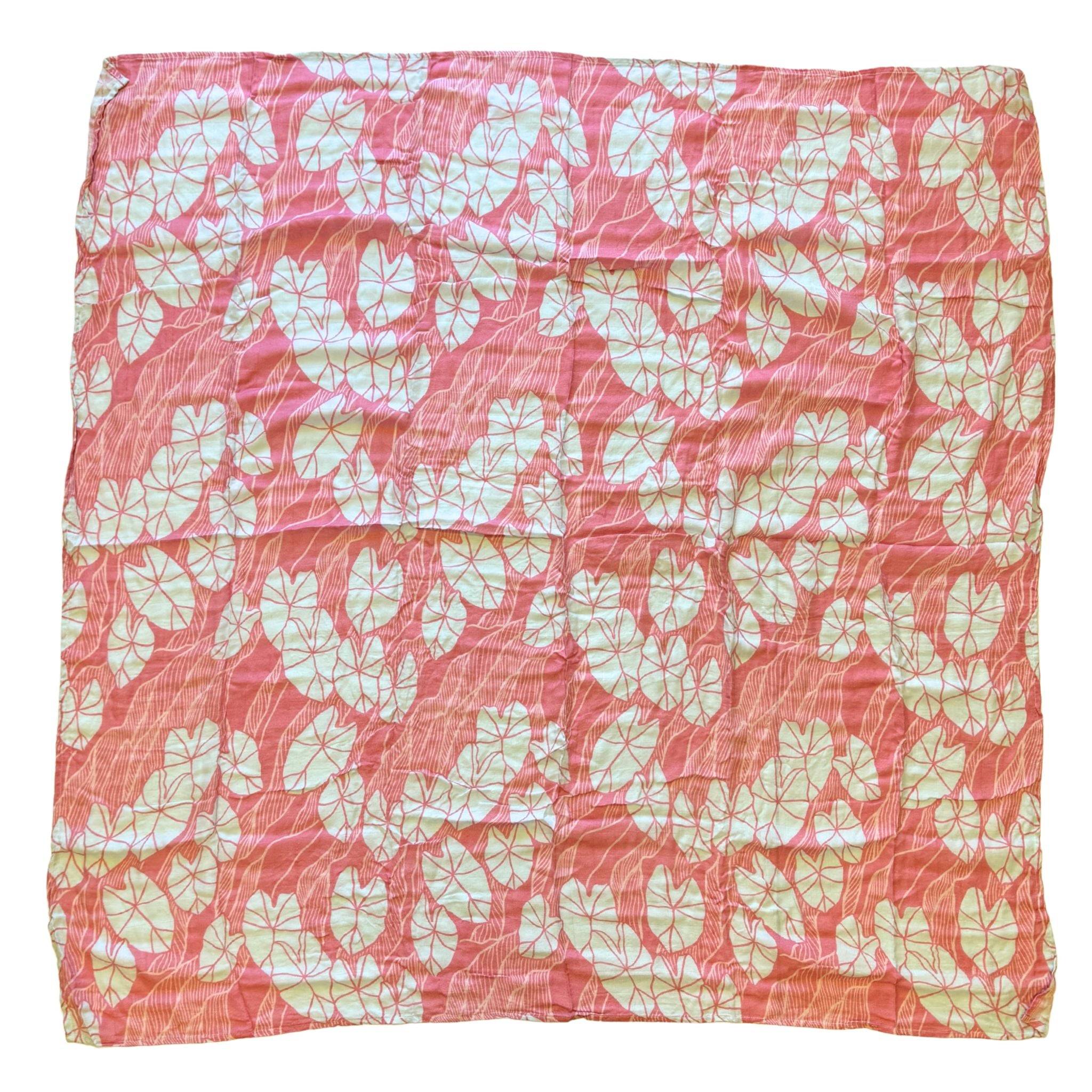 Pink Mauka Kalo Bamboo Muslin Kapa Moe (Swaddle Blanket)