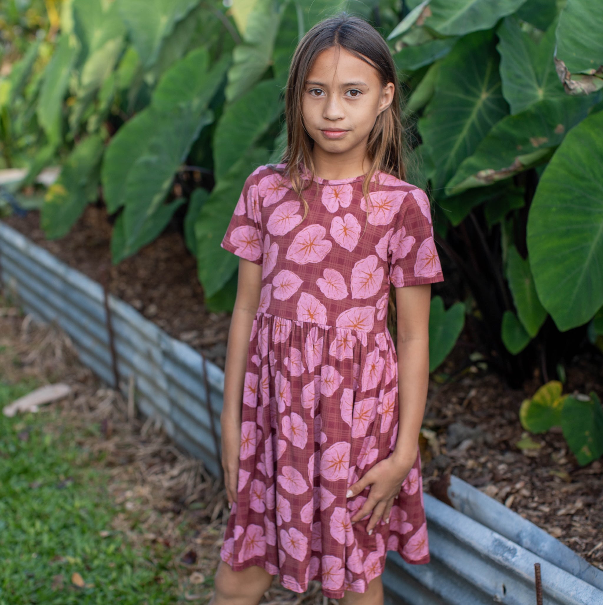 Pink Palaka Kalo Bamboo Kaliko Dress