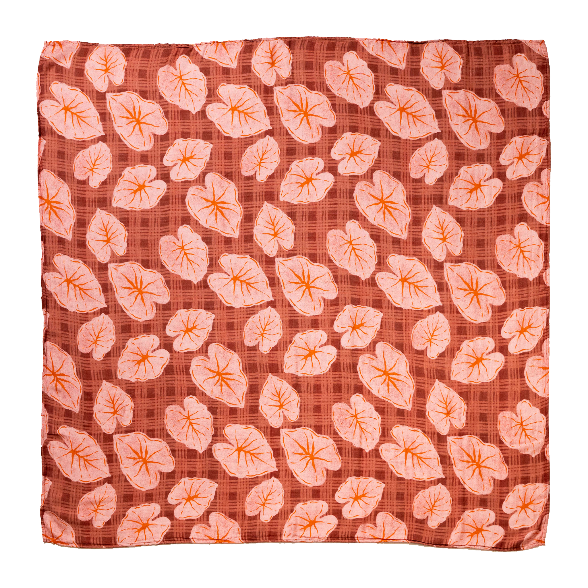 Pink Palaka Kalo Kapa Moe - Hawaiian Bamboo Swaddle Blanket