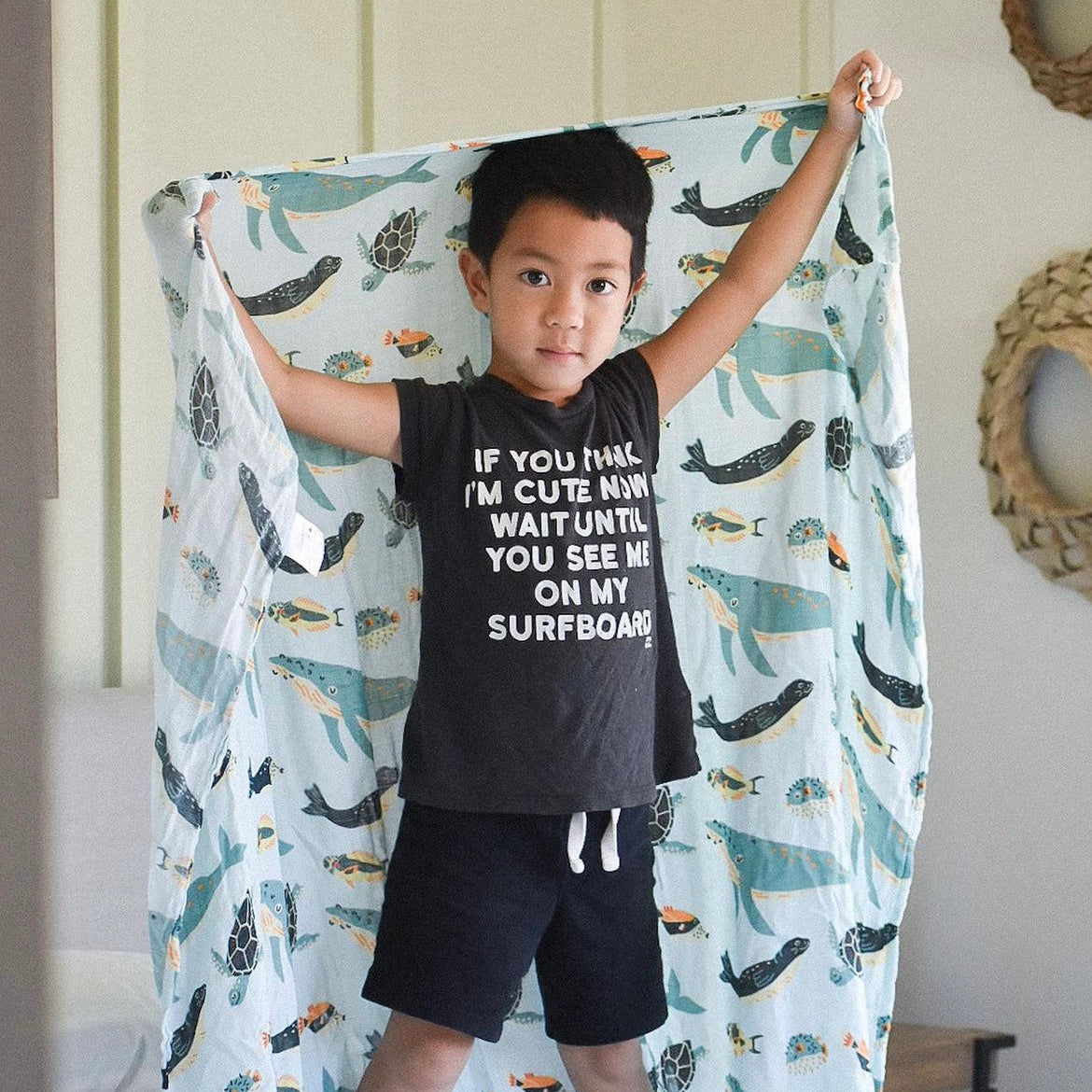 Ocean Friends Kapa Moe - Hawaiian Bamboo Swaddle Blanket