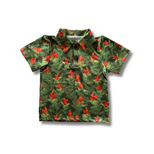 Green Liko Lehua Kalei Athletic Polos