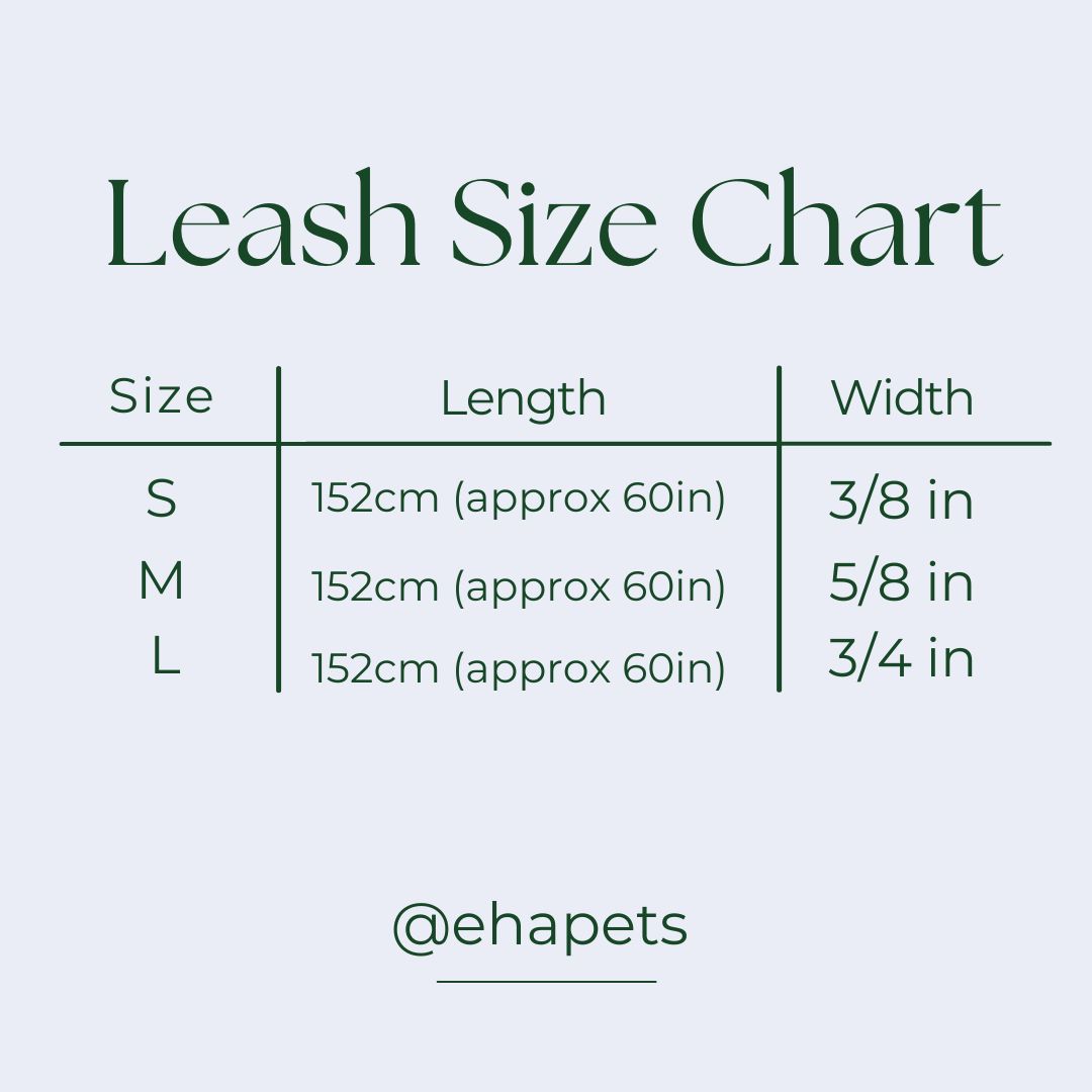 eha pets leash size chart