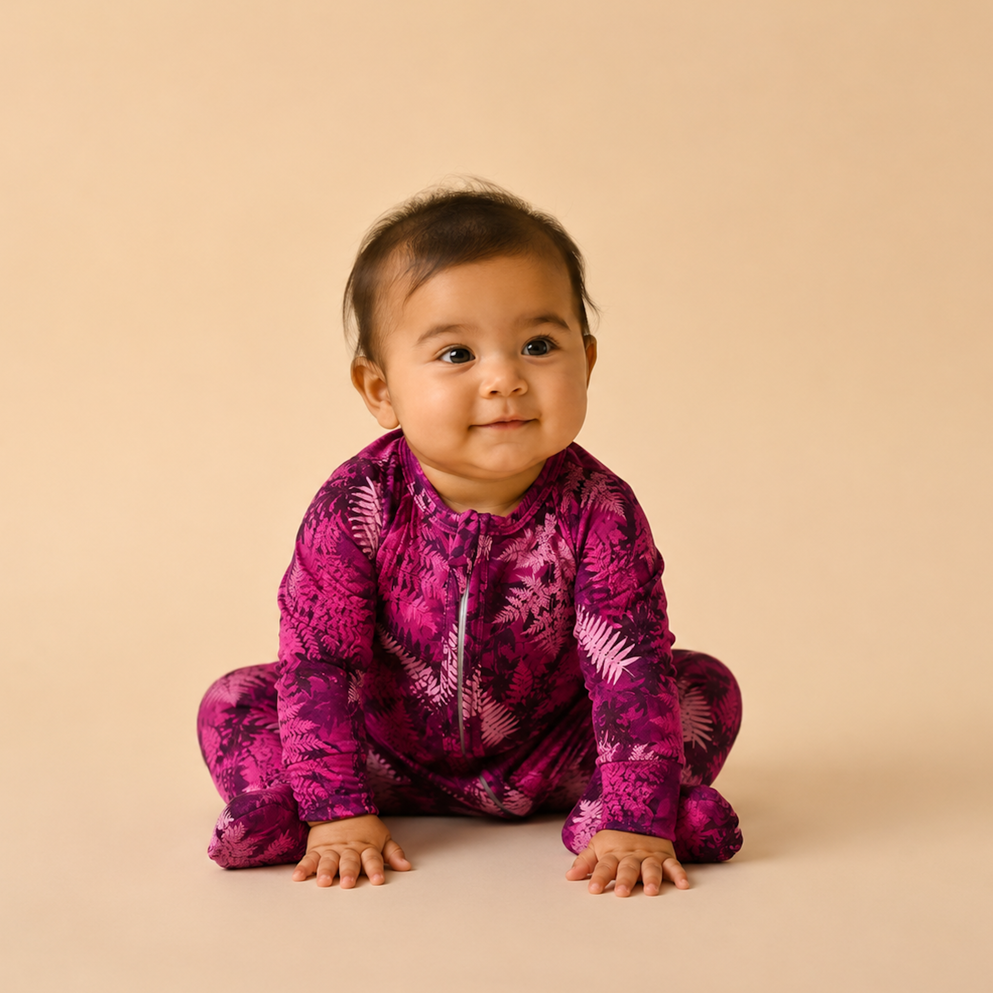 Pink Hawaiian Ferns Bamboo Coverall