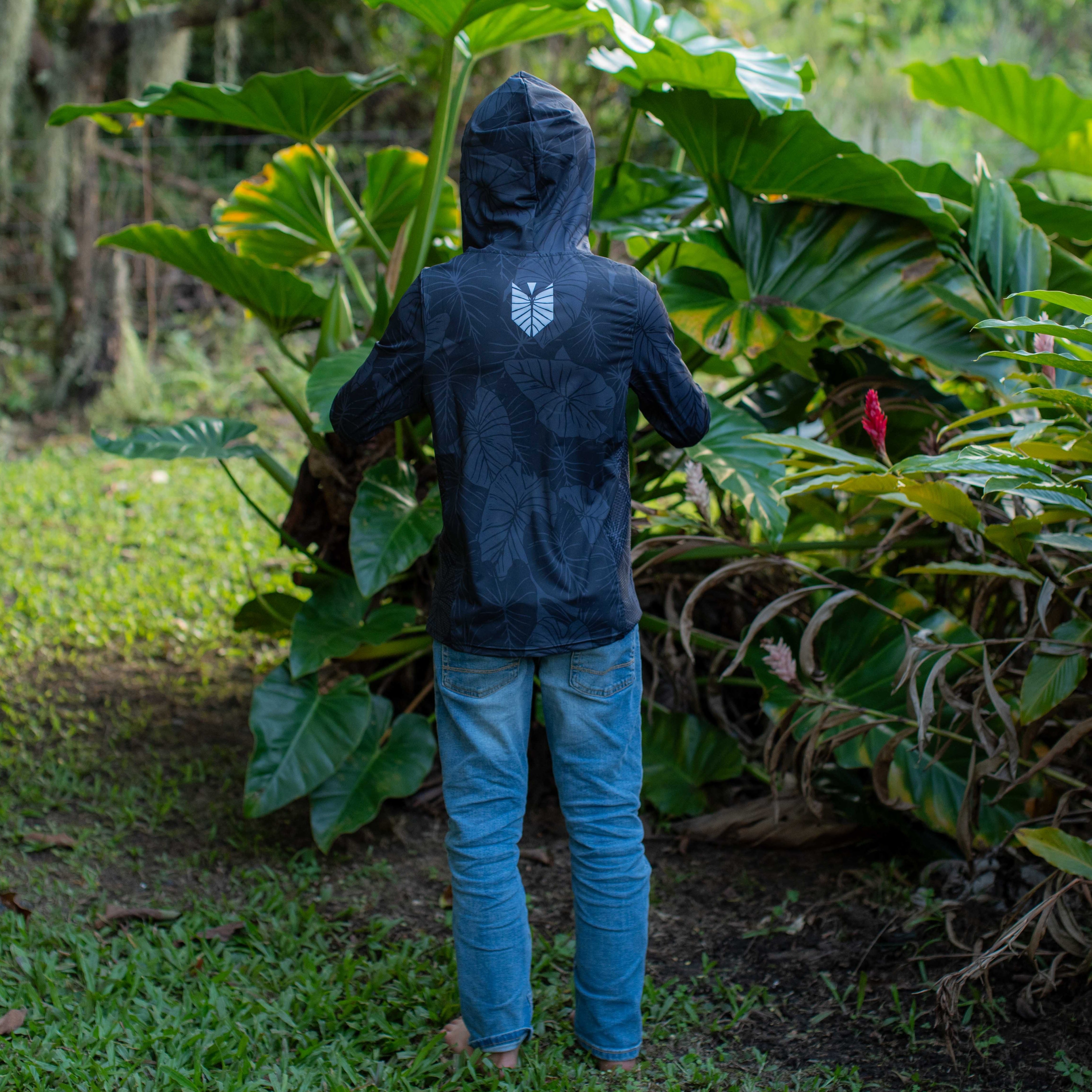 Black Loʻi Kalo Kalā Sun Hoodie (UPF 50)