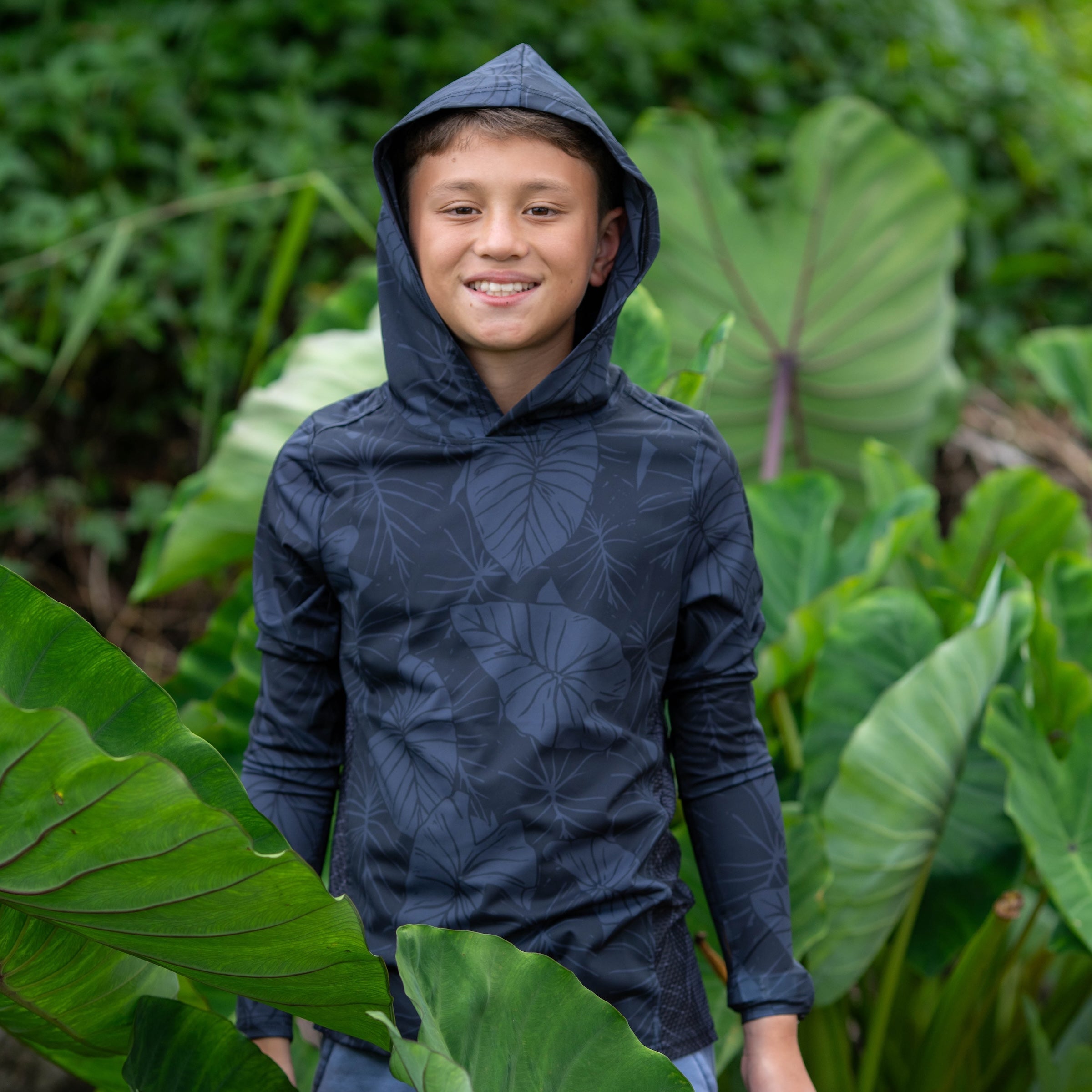 Black Loʻi Kalo Kalā Sun Hoodie (UPF 50)