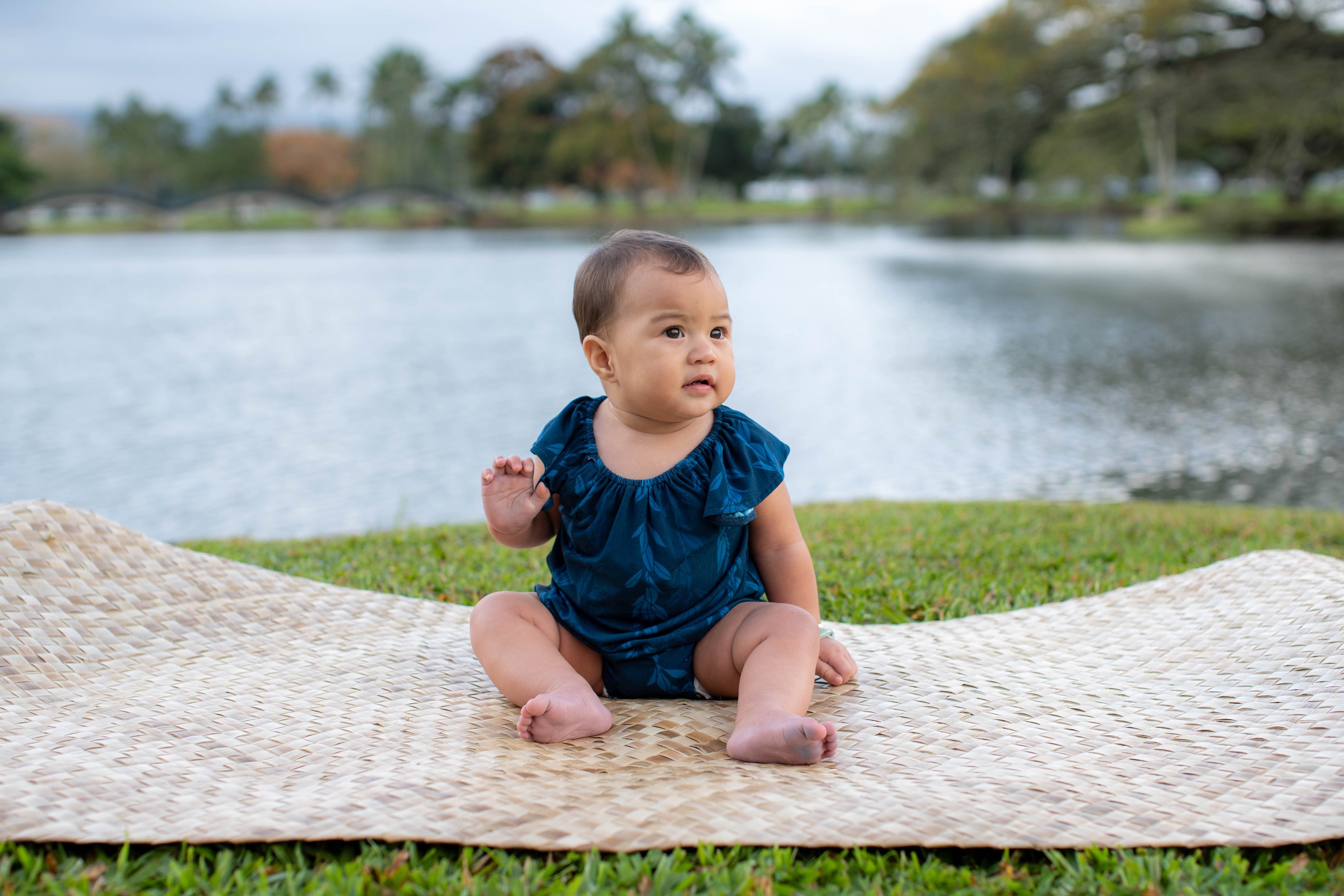 Blue Maile Strands Flutter Romper