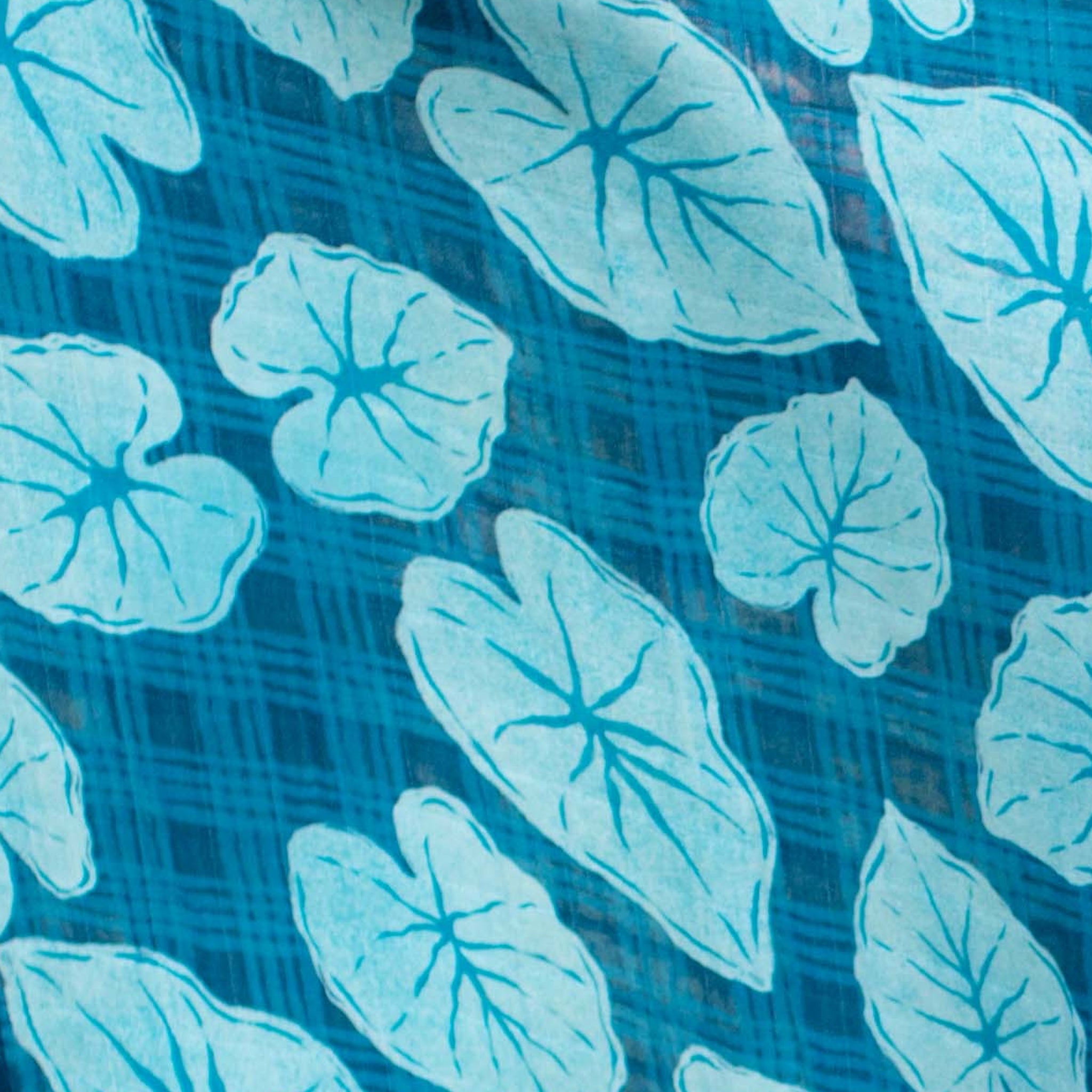 Blue Palaka Kalo Kapa Moe - Hawaiian Bamboo Swaddle