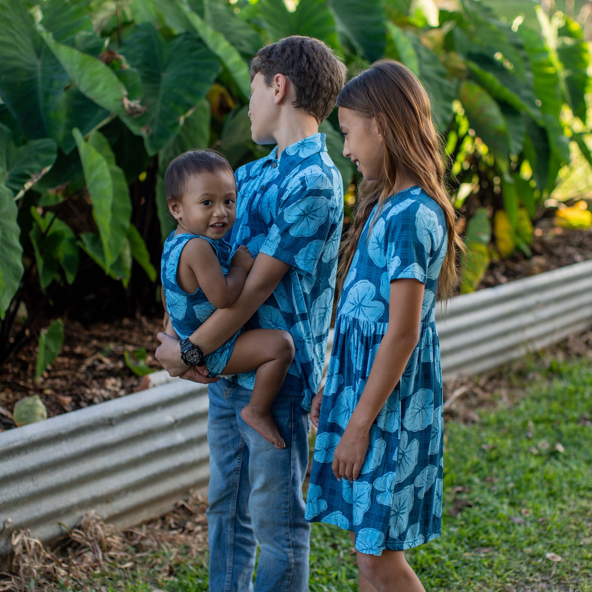 Blue Palaka Kalo Bamboo Kaliko Dress