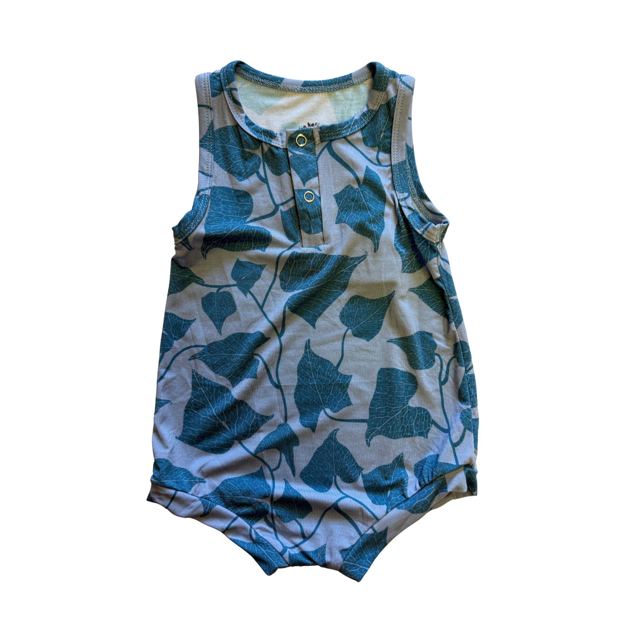 Blue Peʻahi Tank Bamboo Tank Romper