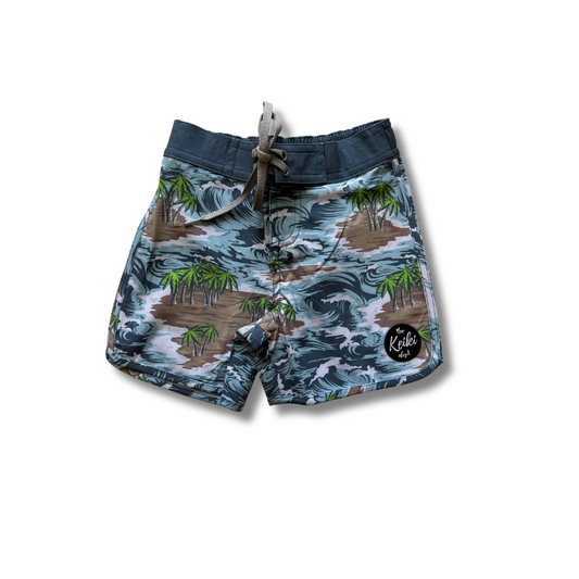 camo palms eco-friendly boardshort front