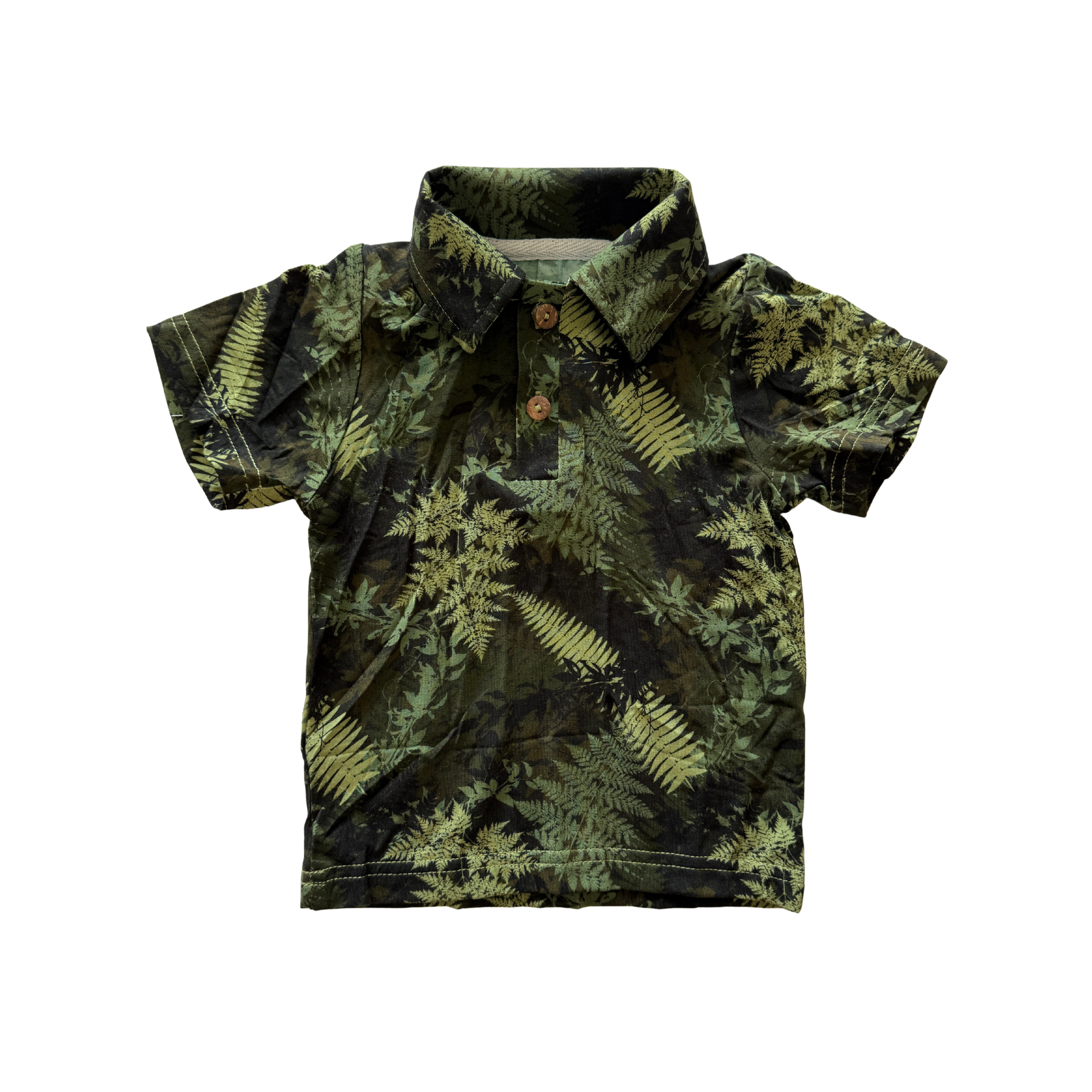 Green Hawaiian Ferns Bamboo Kalei Athletic Polo