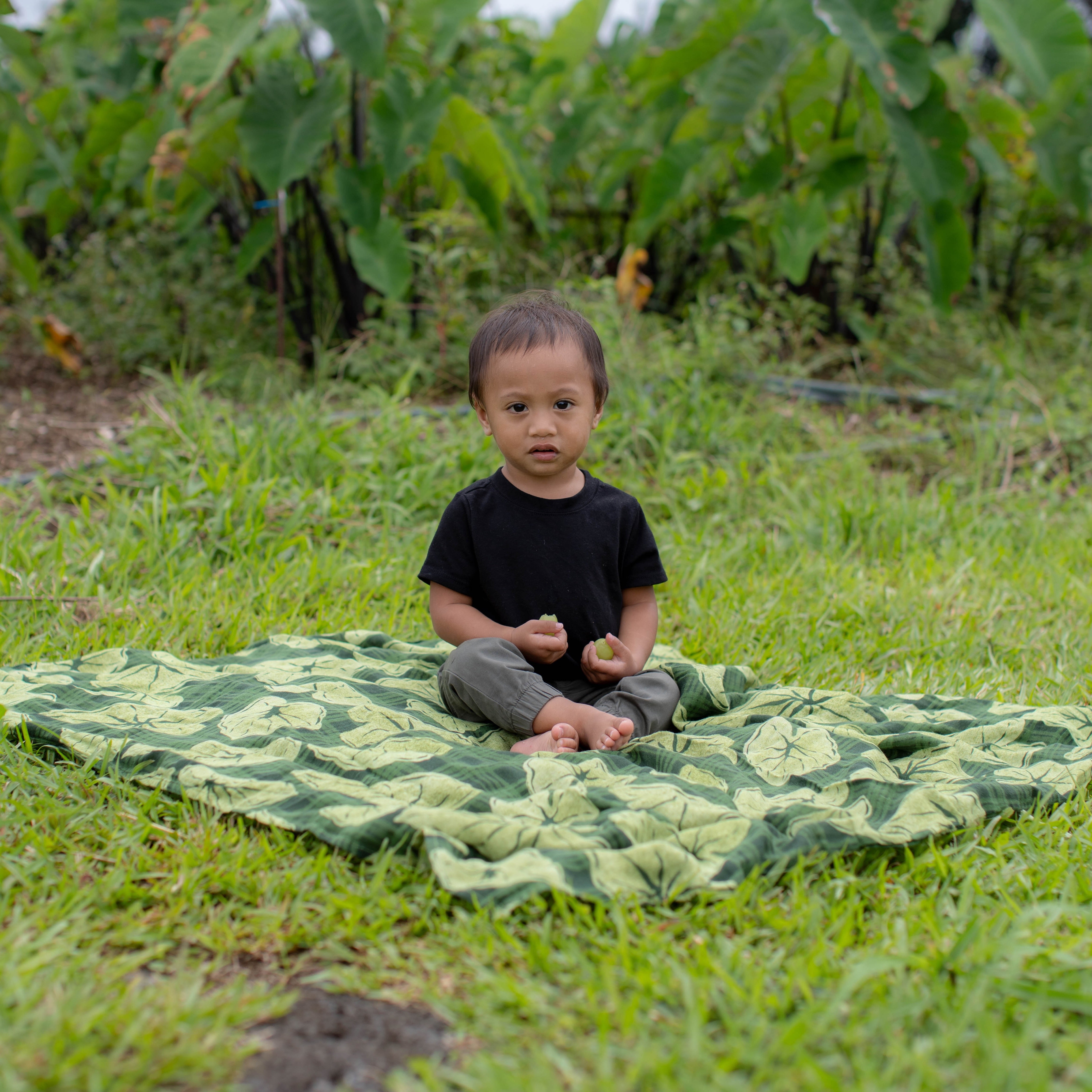 Hawaiian Bamboo Swaddle — Green Palaka Kalo | The Keiki Dept
