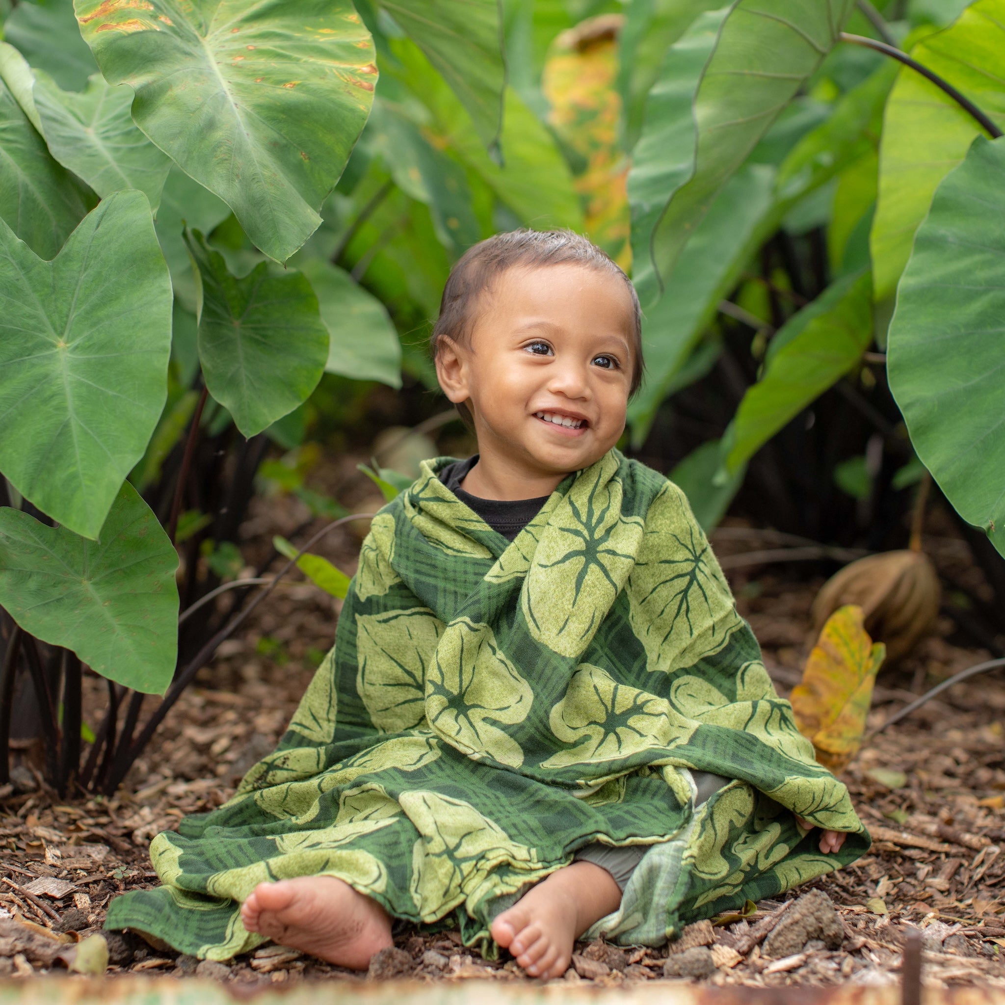 Hawaiian Bamboo Swaddle — Green Palaka Kalo | The Keiki Dept