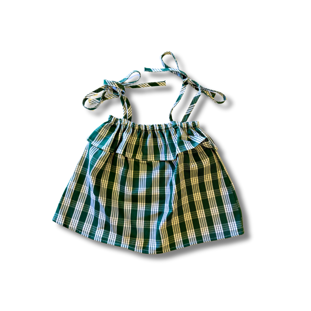 Made in Hawaii Palaka Ruffle Tie Top