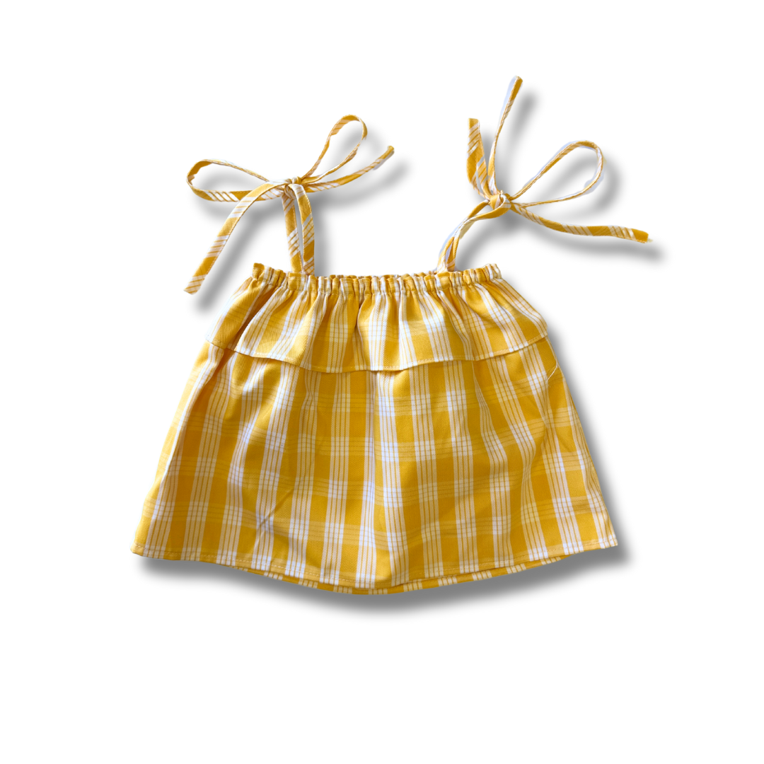 Made in Hawaii Palaka Ruffle Tie Top