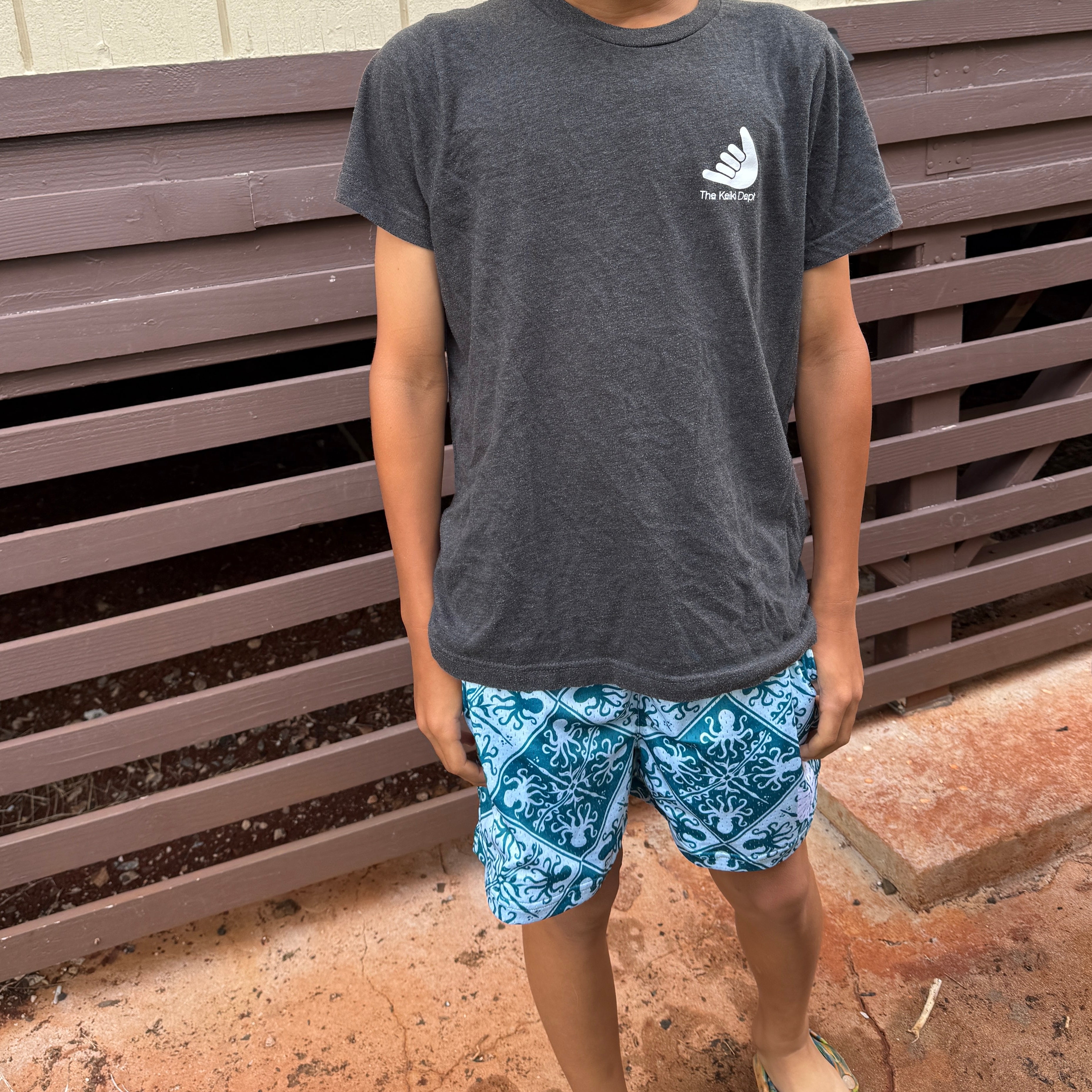 Teal Kuiki Heʻe Kids & Adult Mesh Shorts