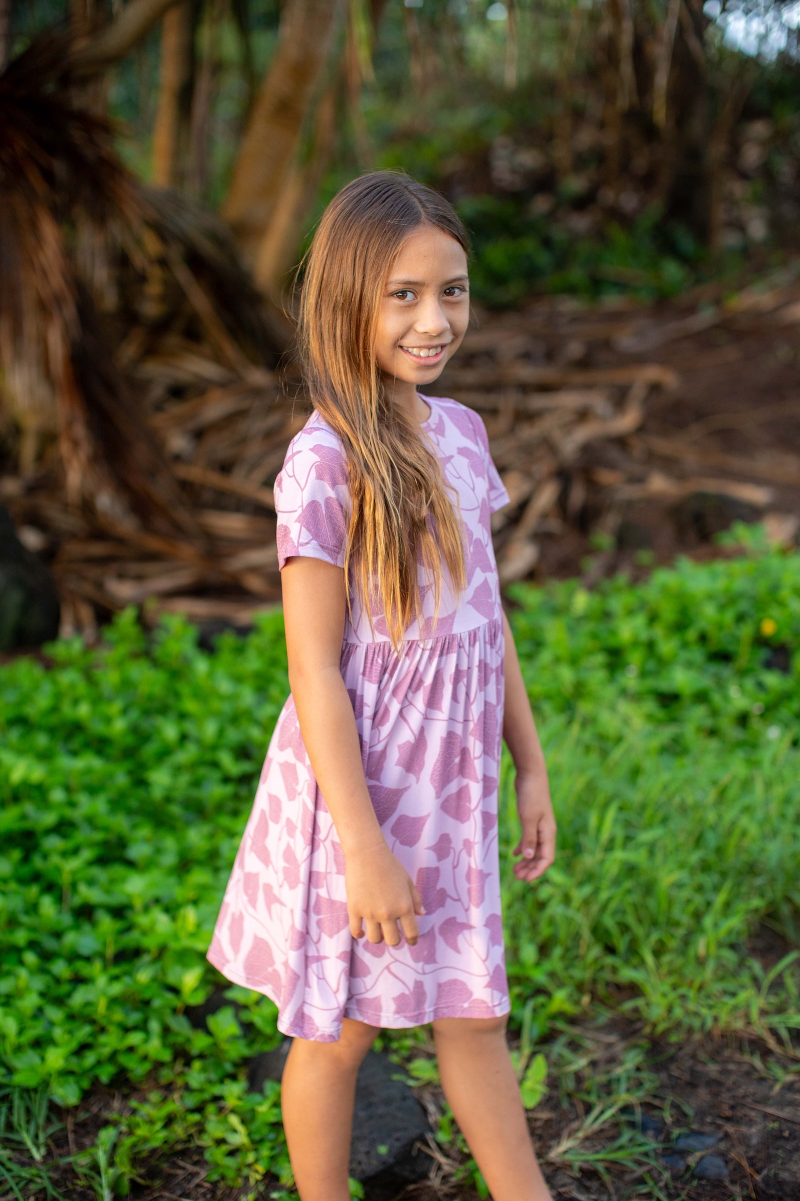Pink Peʻahi Bamboo Kaliko Dress