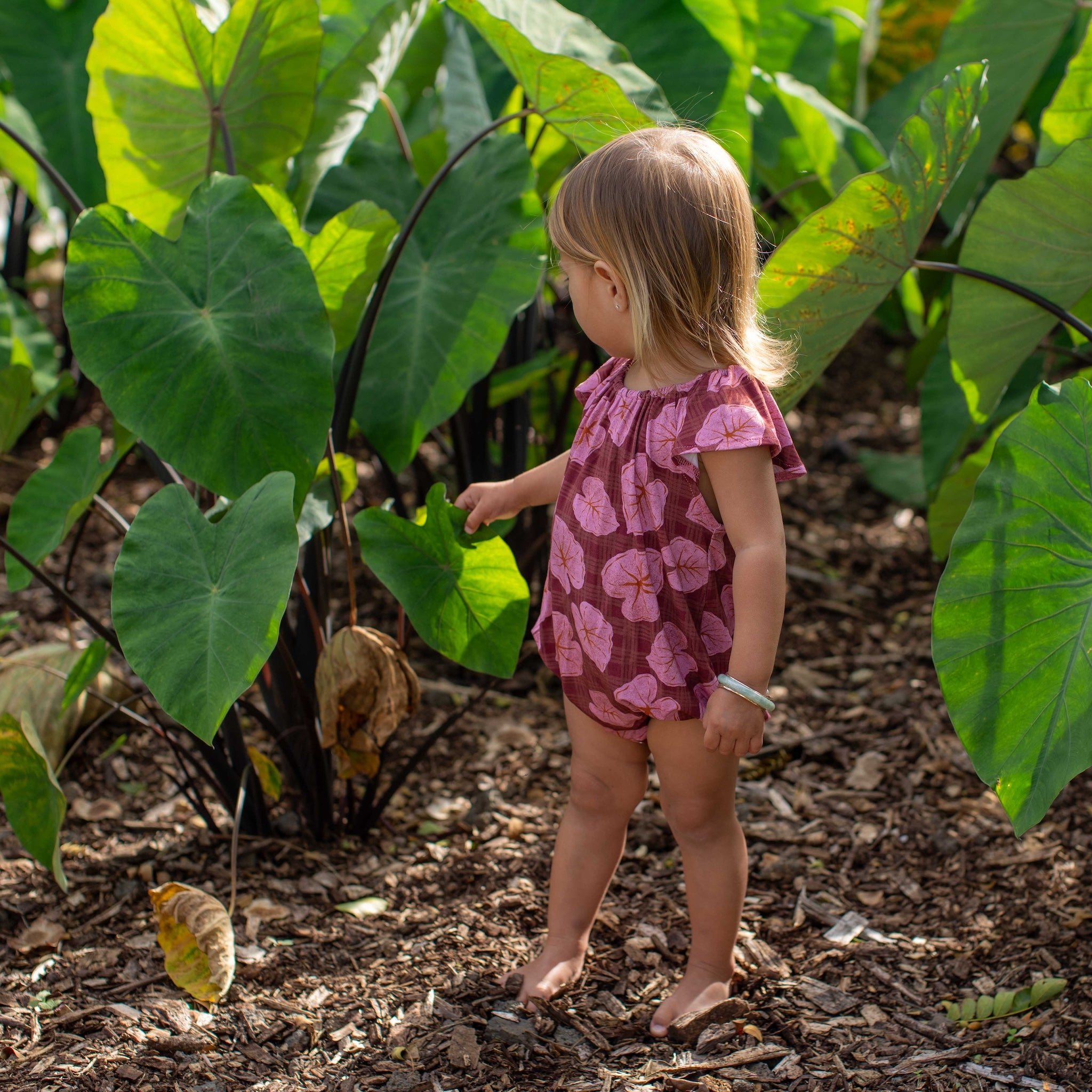 Pink Palaka Kalo Bamboo Flutter Romper
