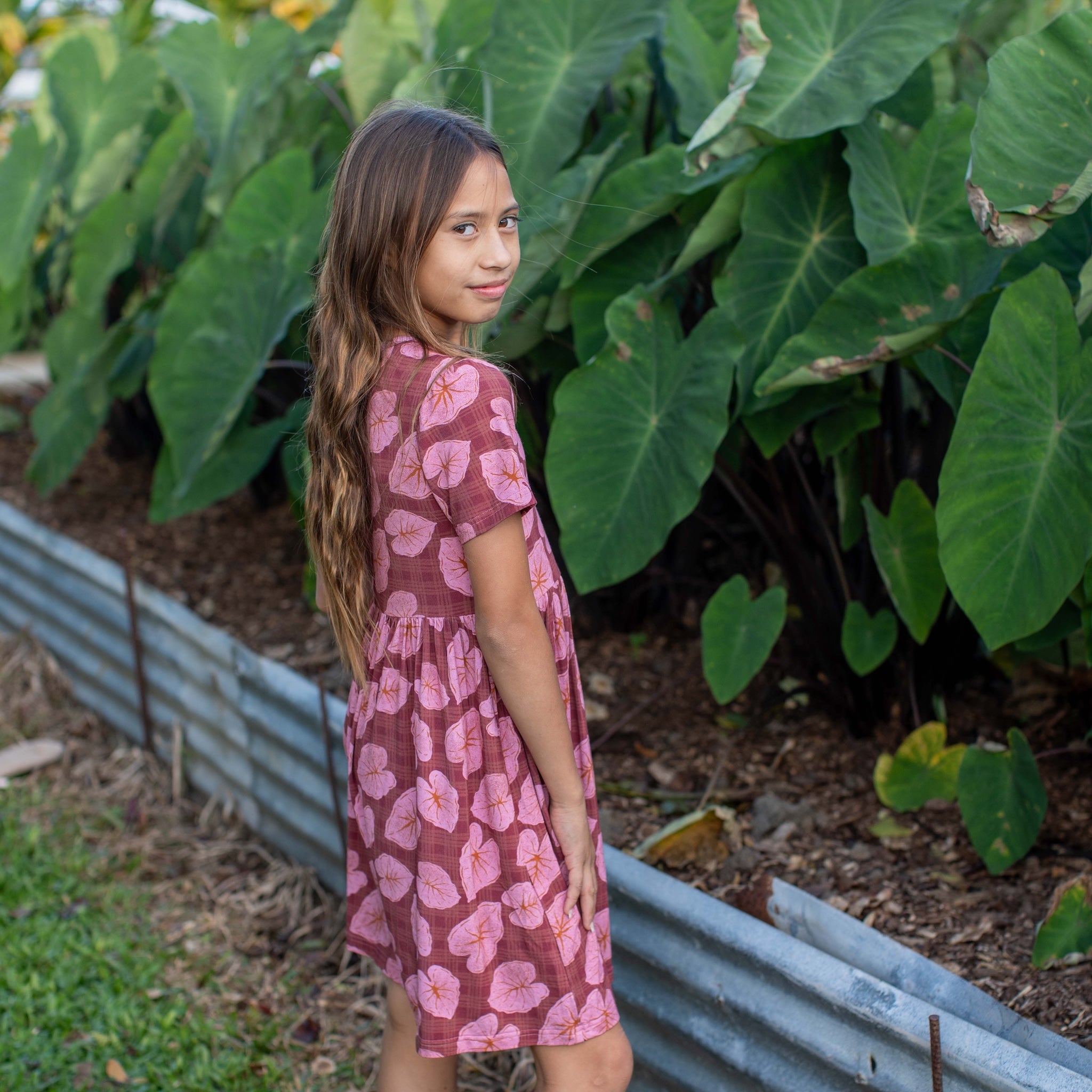 Pink Palaka Kalo Bamboo Kaliko Dress