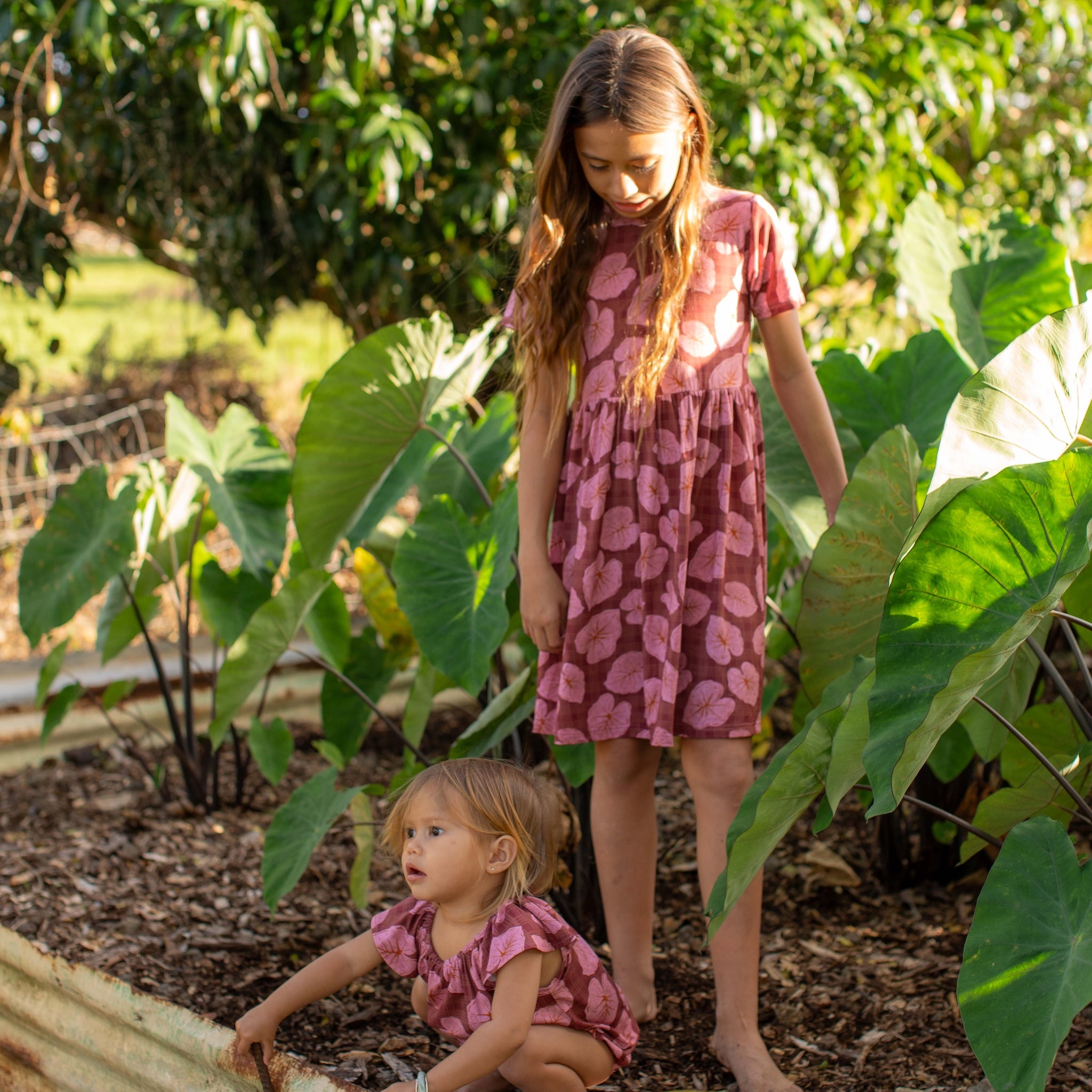 Pink Palaka Kalo Bamboo Kaliko Dress
