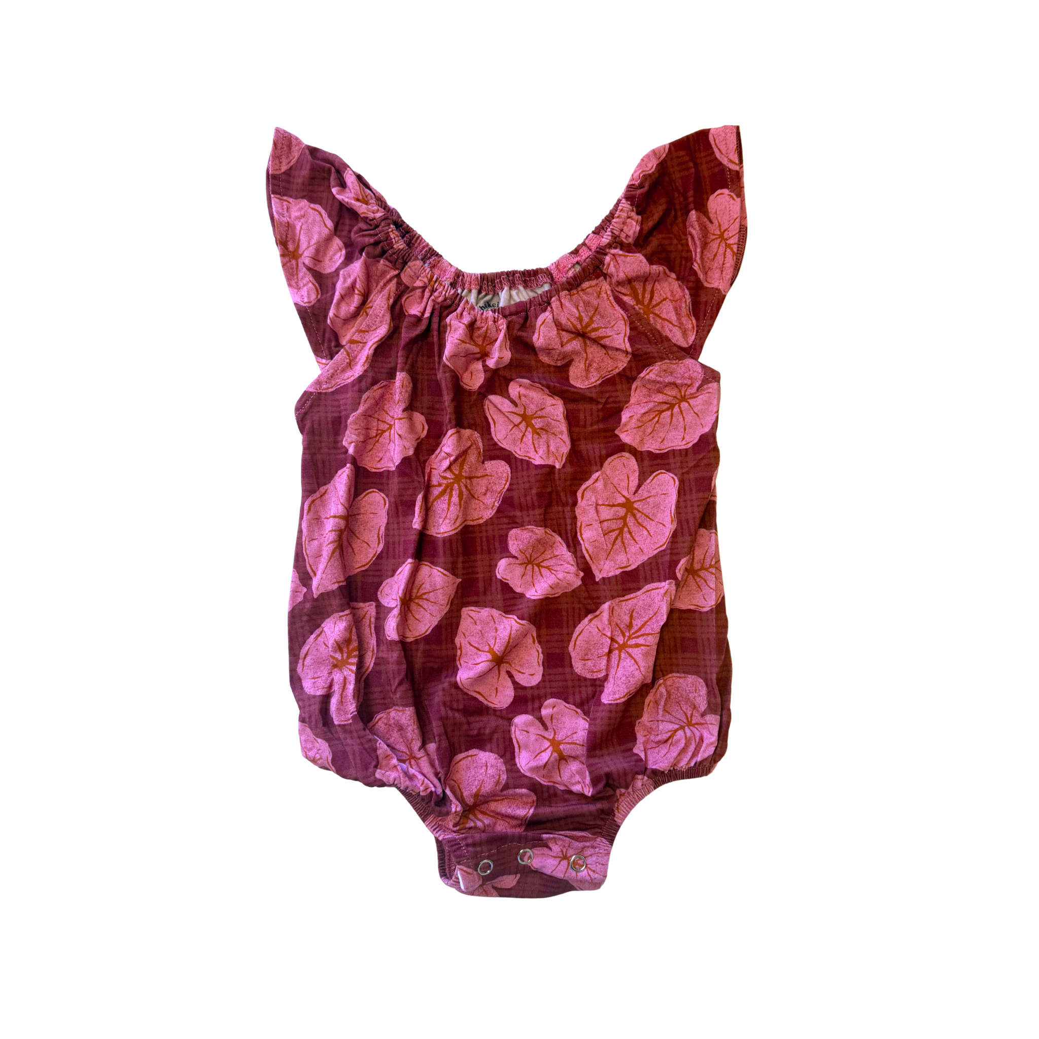 Pink Palaka Kalo Bamboo Flutter Romper