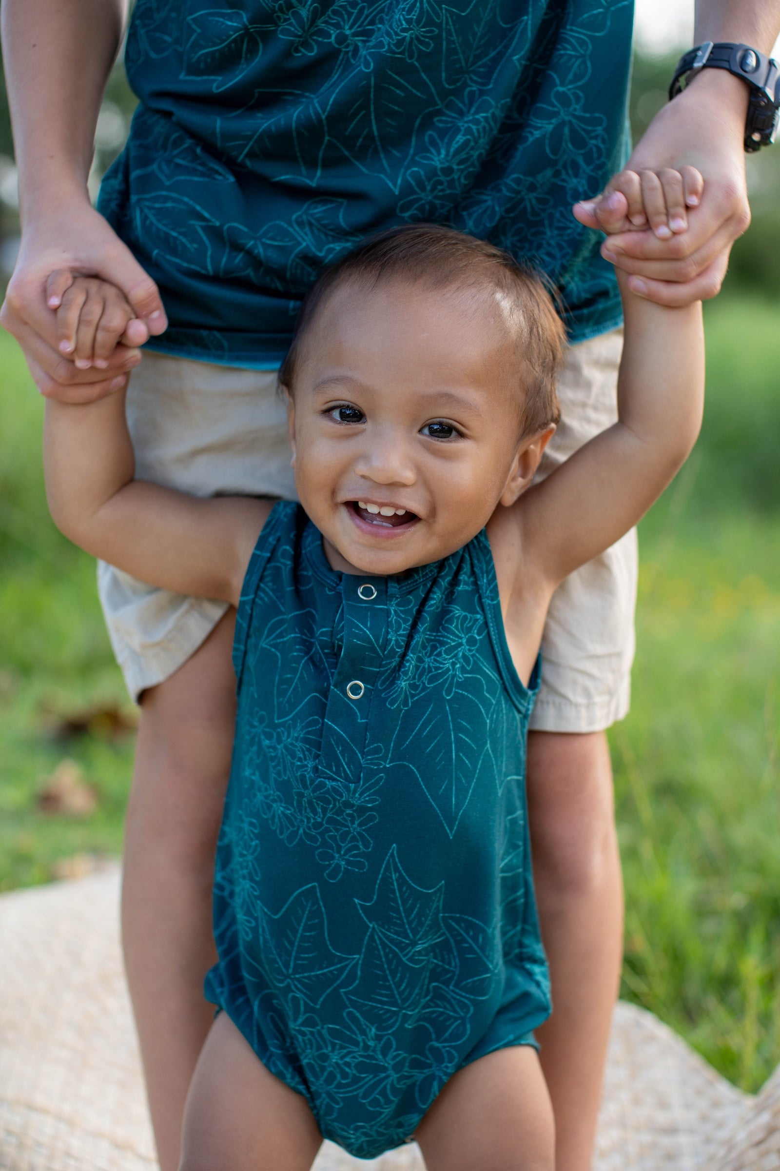 Blue Pua Kukui Tank Bamboo Tank Romper