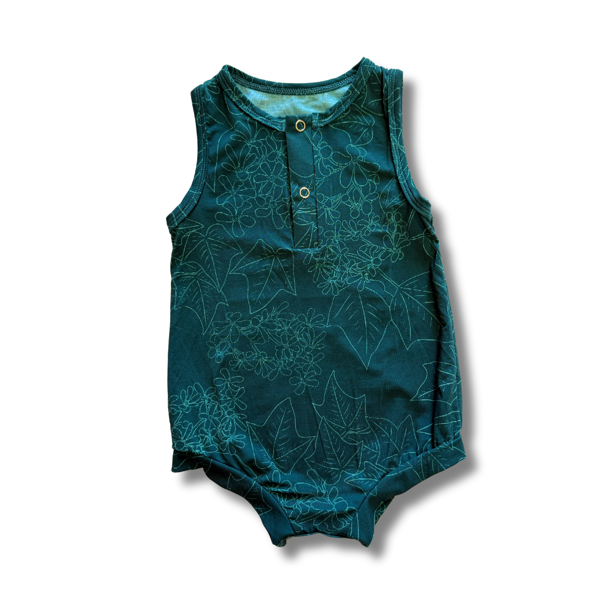 Blue Pua Kukui Tank Bamboo Tank Romper