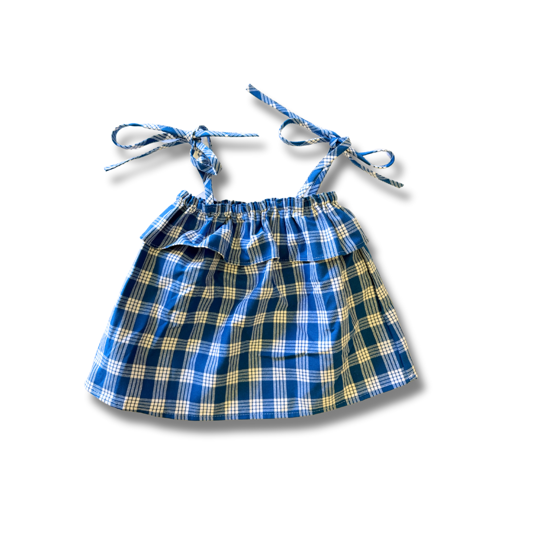 Made in Hawaii Palaka Ruffle Tie Top