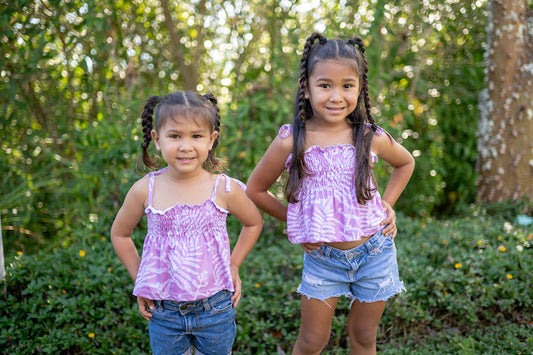 KALA MAI: Lavender Neke Fern Sassy Crop Top