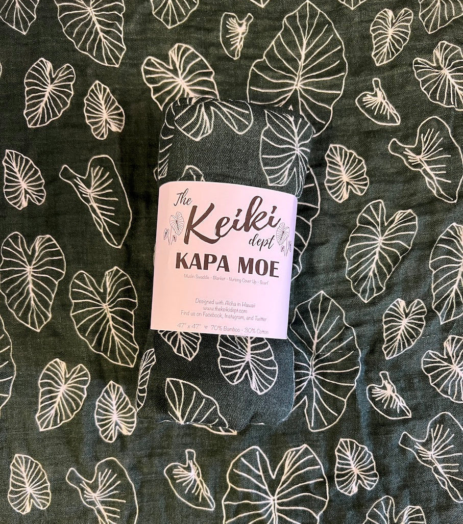 signature green kalo bamboo swaddle blanket