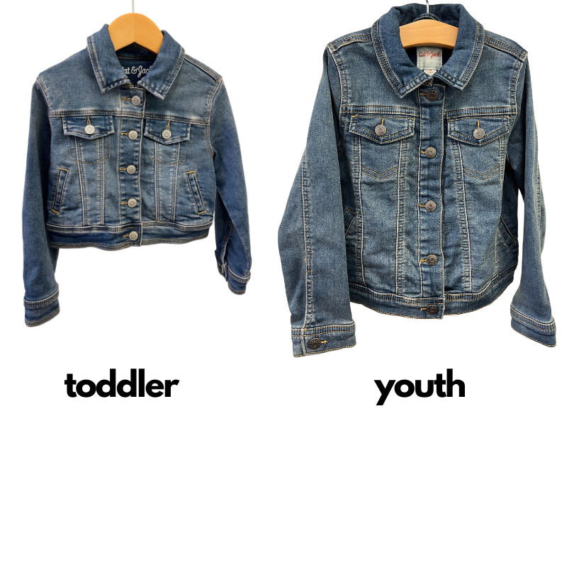 upcycled jean jackets sizing