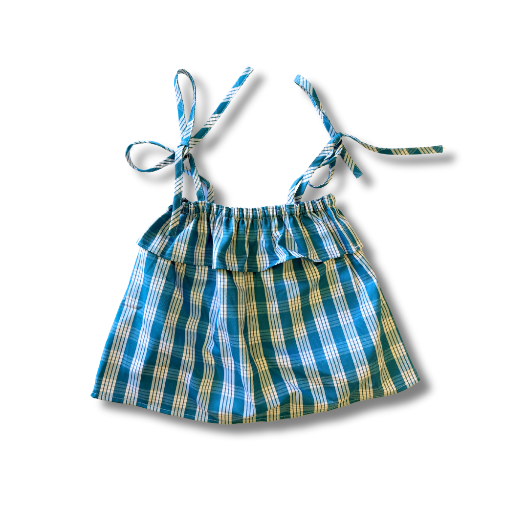 Made in Hawaii Palaka Ruffle Tie Top