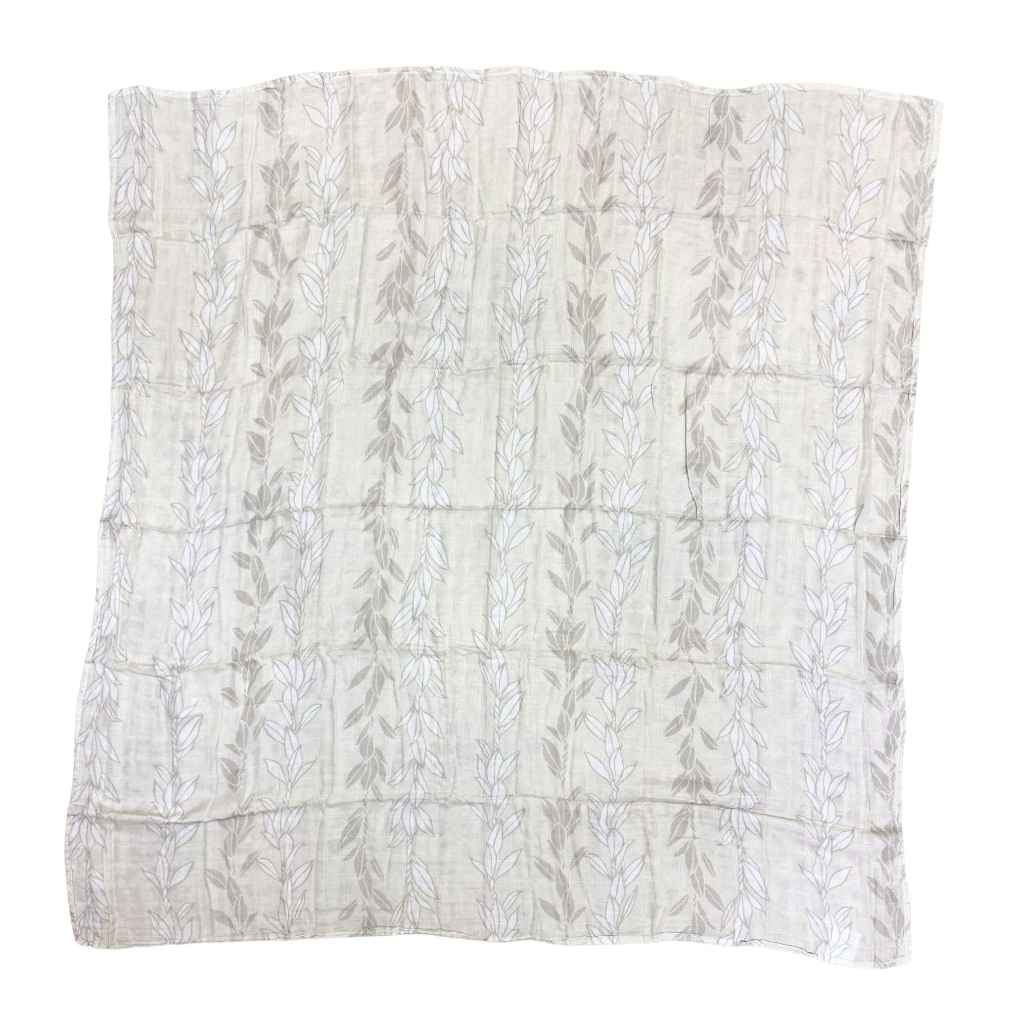 White Maile Strands Kapa Moe - Hawaiian Bamboo Swaddle