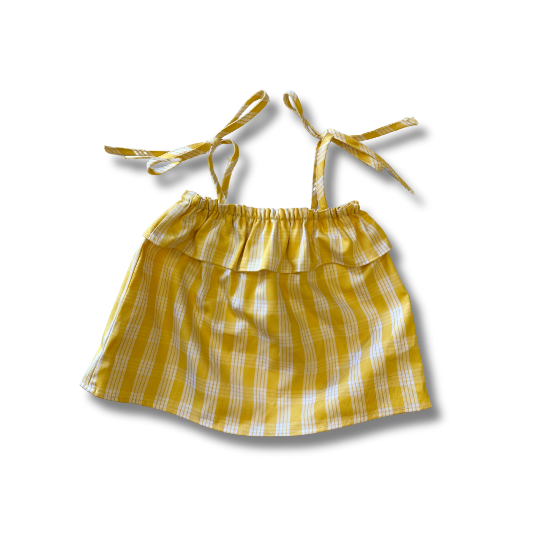 Made in Hawaii Palaka Ruffle Tie Top