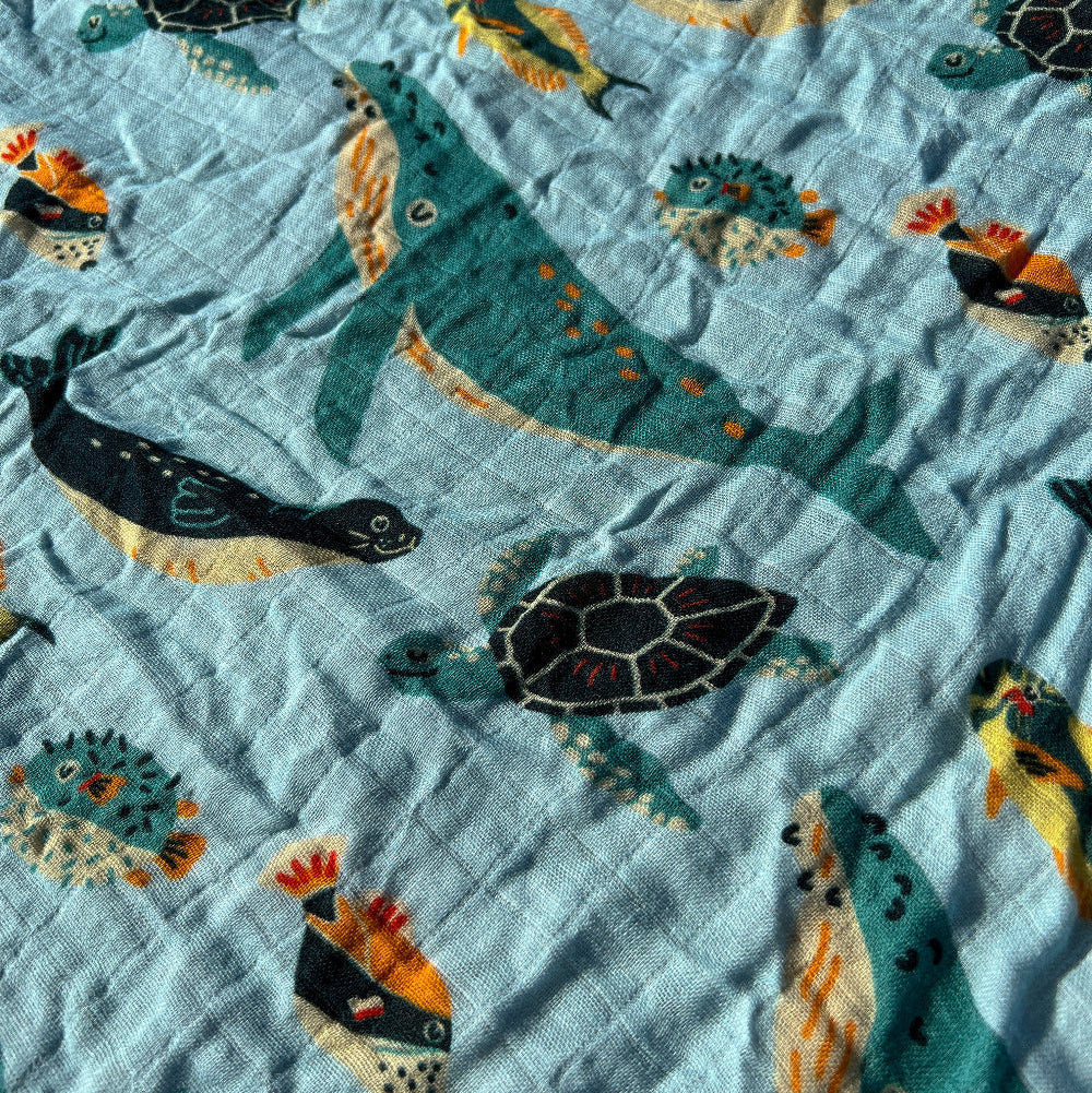 Ocean Friends Kapa Moe - Hawaiian Bamboo Swaddle Blanket